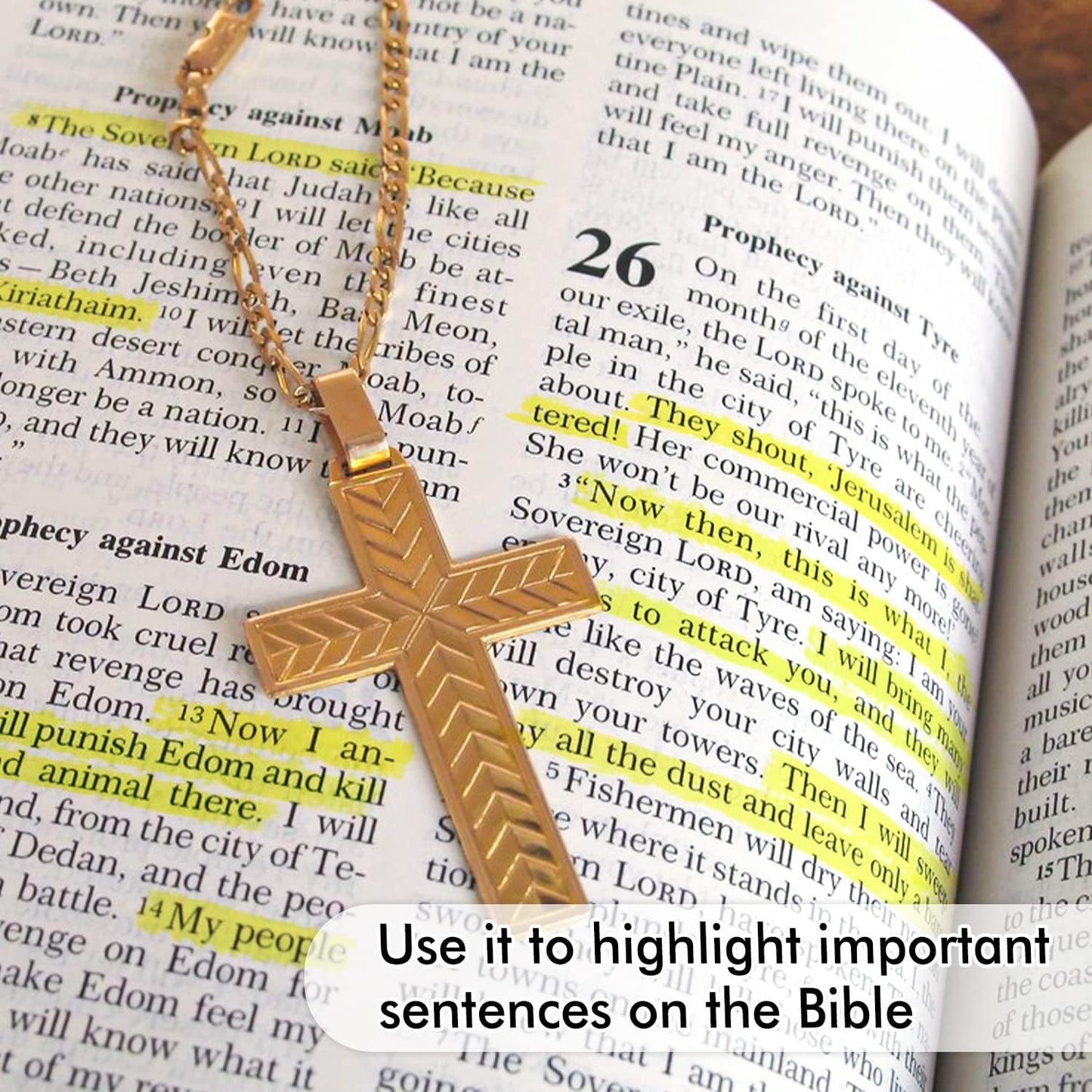 feela 24 Pack Yellow Gel Bible Highlighters Markers Pens Journaling Supplies, No Bleed Through For Highlighting Journal School Office