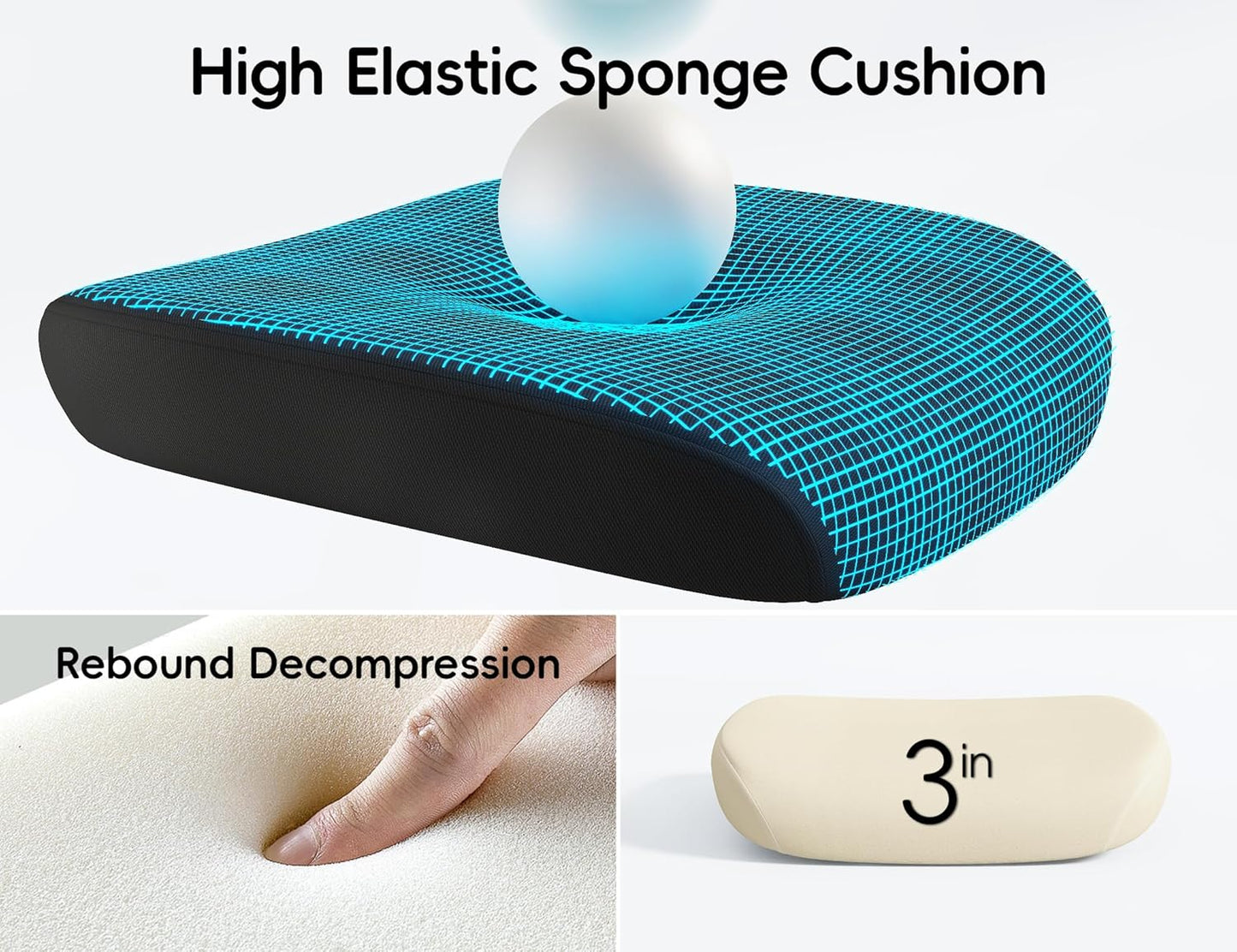 TRALT Office Chair - Ergonomic Office Chair with Back Support, Home Office Desk Chairs, 330lbs Wide Seat Big and Tall Office Chairs, Comfy Desk Chair for Work, Study, Office, Gaming (Black)