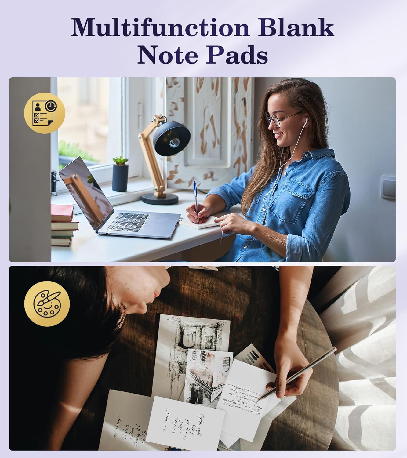 Small Note Pads 3x5 Pocket Notepad, 10 Pack Server Note Pads 3x5, White Memo Pads, Scratch Pads, Small Writing Pads White Paper, 50 Sheets per Blank Mini Notepads 3x5 Scratch Paper for Work/School