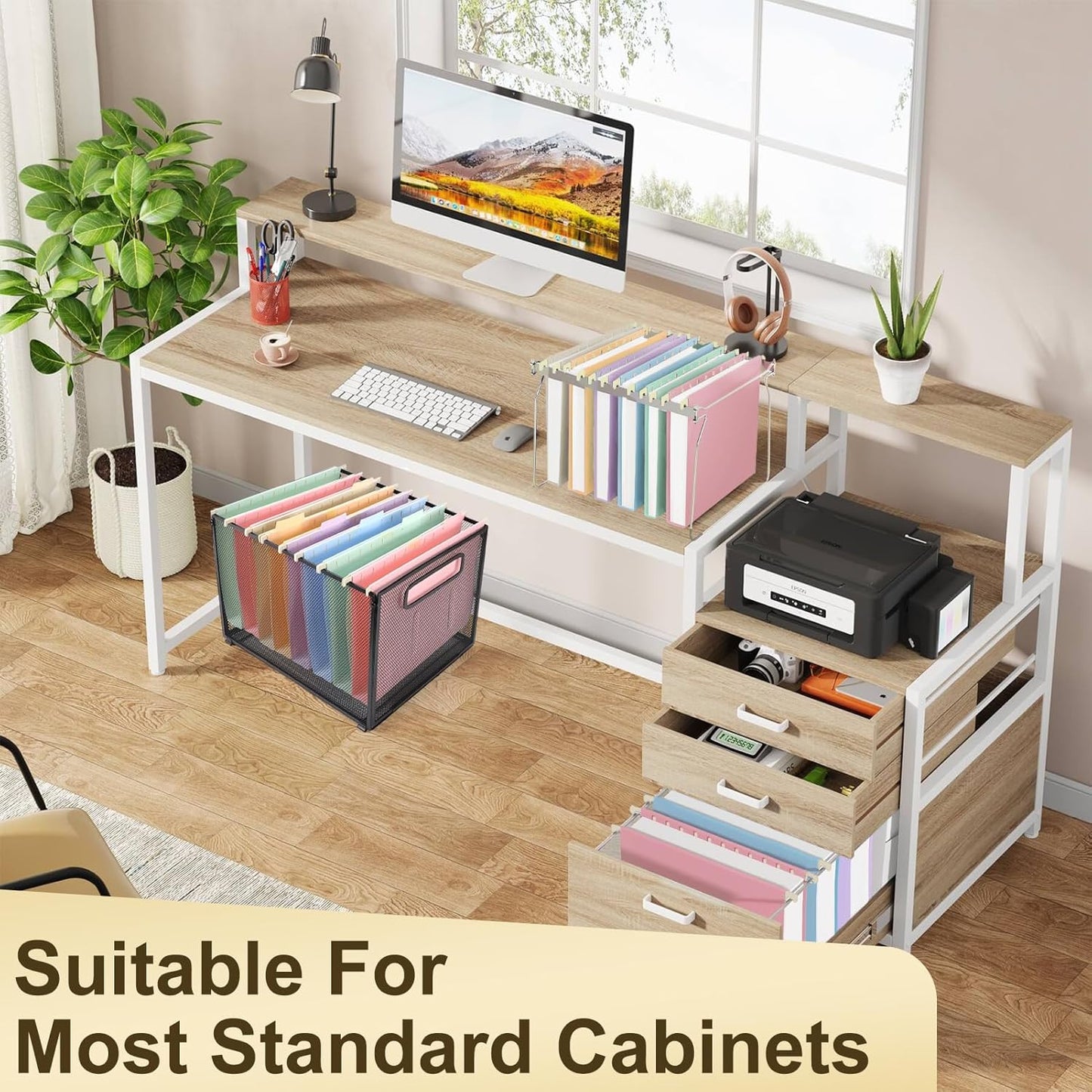 Plastic Hanging File Folders Letter Size,24 Pack Pastel Hanging Folders with Tabs,Heavy Duty for Filing Cabinet,Home and Office File