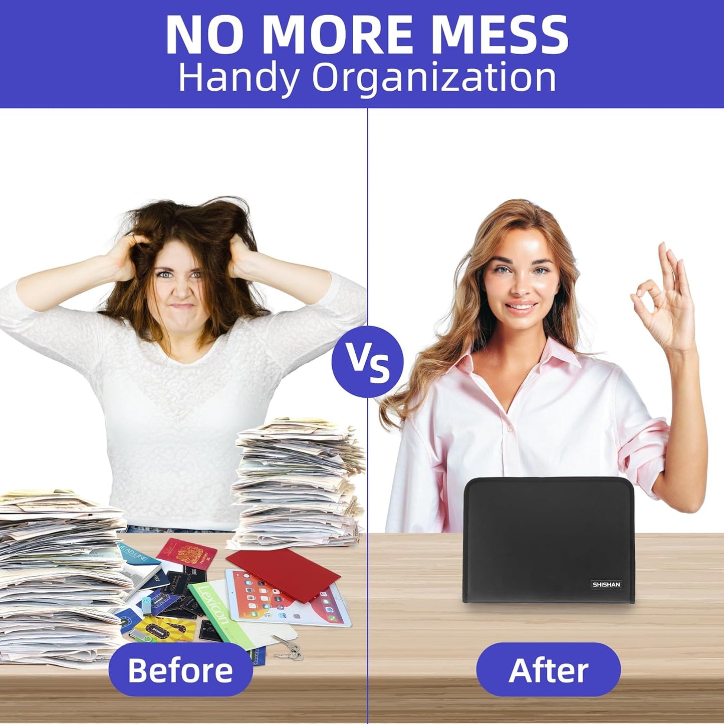 Versatile Fireproof Accordion File Organizer Document Bag for Important Document Organizer Color-Coded 13 Pocket, Letter Size Expanding File Folder with Label and Zipper Portable Safe Storage