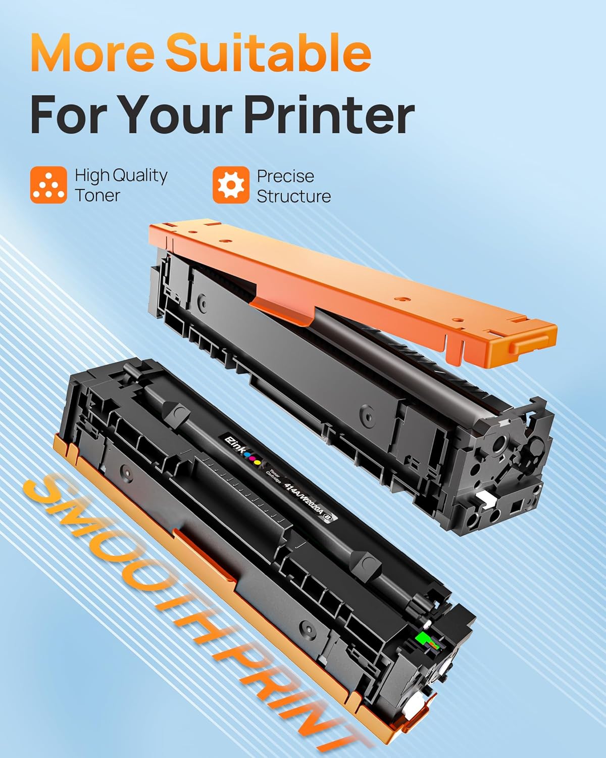 E-Z Ink 414X Toner Cartridges Compatible Replacement for HP 414X 414A W2020X Toner to Use with HP Color Laserjet Pro MFP M479fdw M479fdn M454dw M454dn M479 (4 Pack High Yield with Chip)