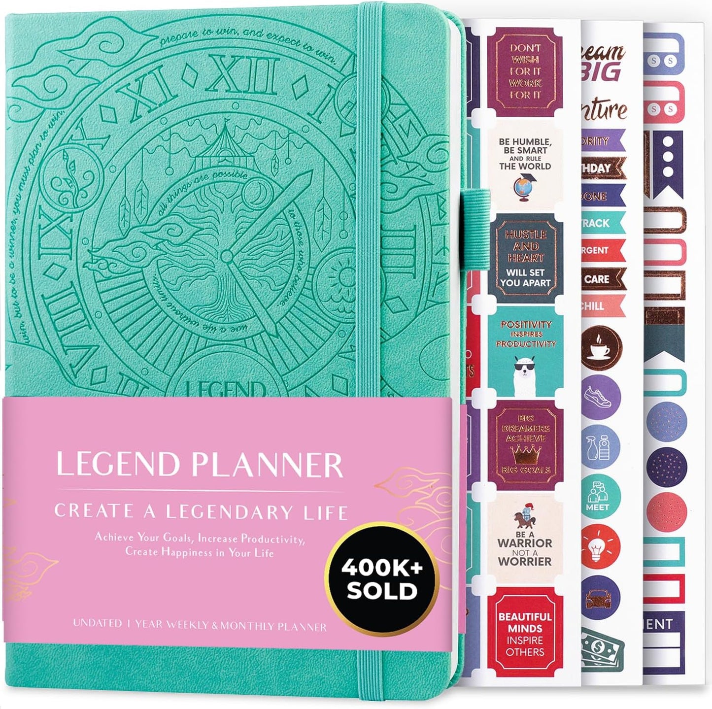 Legend Planner – Weekly & Monthly Life Planner to Hit Your Goals & Live Happier. Organizer Notebook & Productivity Journal. A5 (Aquamarine)