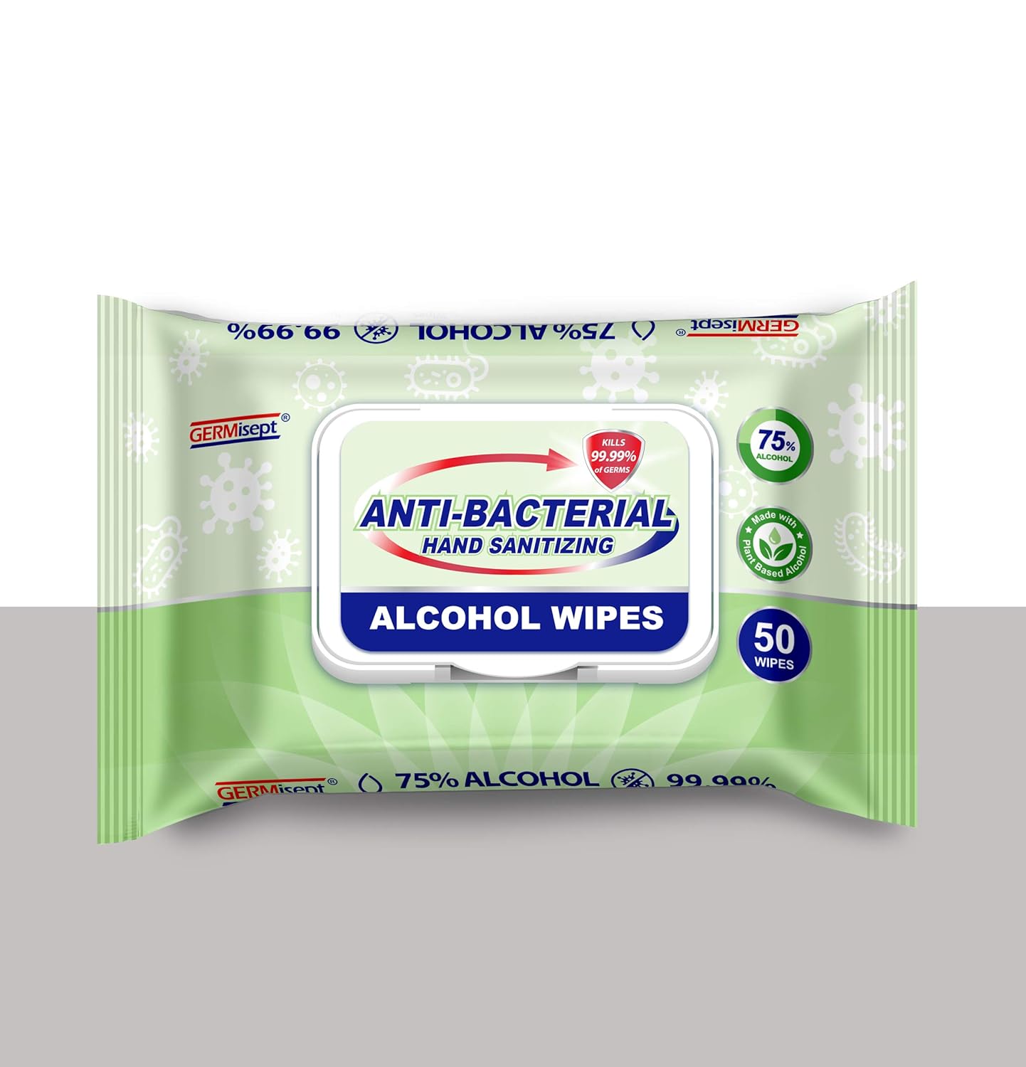 Germisept 75% Alcohol Advanced Hand Sanitizing Wipes | 50 Count per Pack x Pack of 3 = 150 Wipes