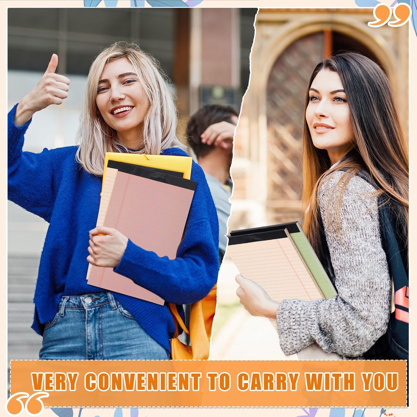 Fuutreo 5" x 8" Legal Pad Writing Notepads 50 Sheets Small Legal Pad Narrow Ruled Multiple Color Lined Paper for School College Office Supplies Work (Earthy Colors,24 Pcs)