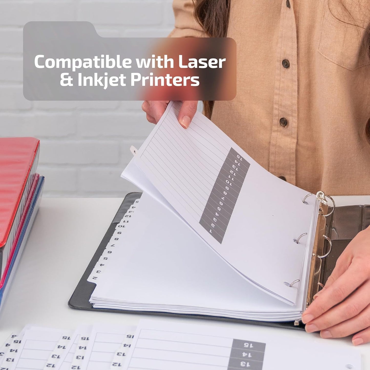 Davis Group 1-15 Index Tab Dividers for 3 Ring Binders, Customizable Table of Contents, 6 Sets