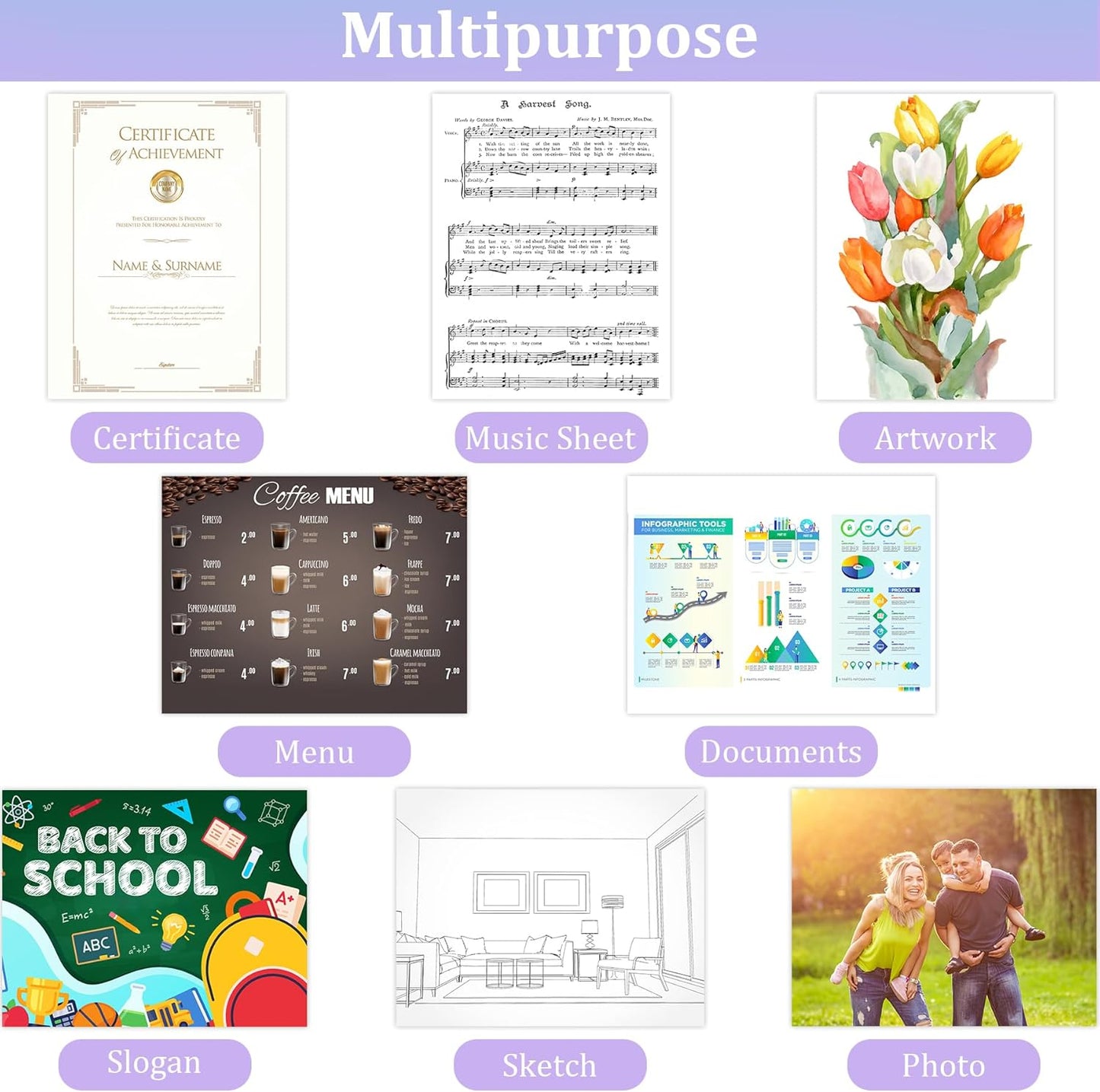 100 Pack No Holes Sheet Protectors 8.5 x 11 Inch Letter Size Page Protectors for Documents, Prints, Top Loading Heavyweight Clear View Plastic Sleeves for Papers, Artworks, Photos