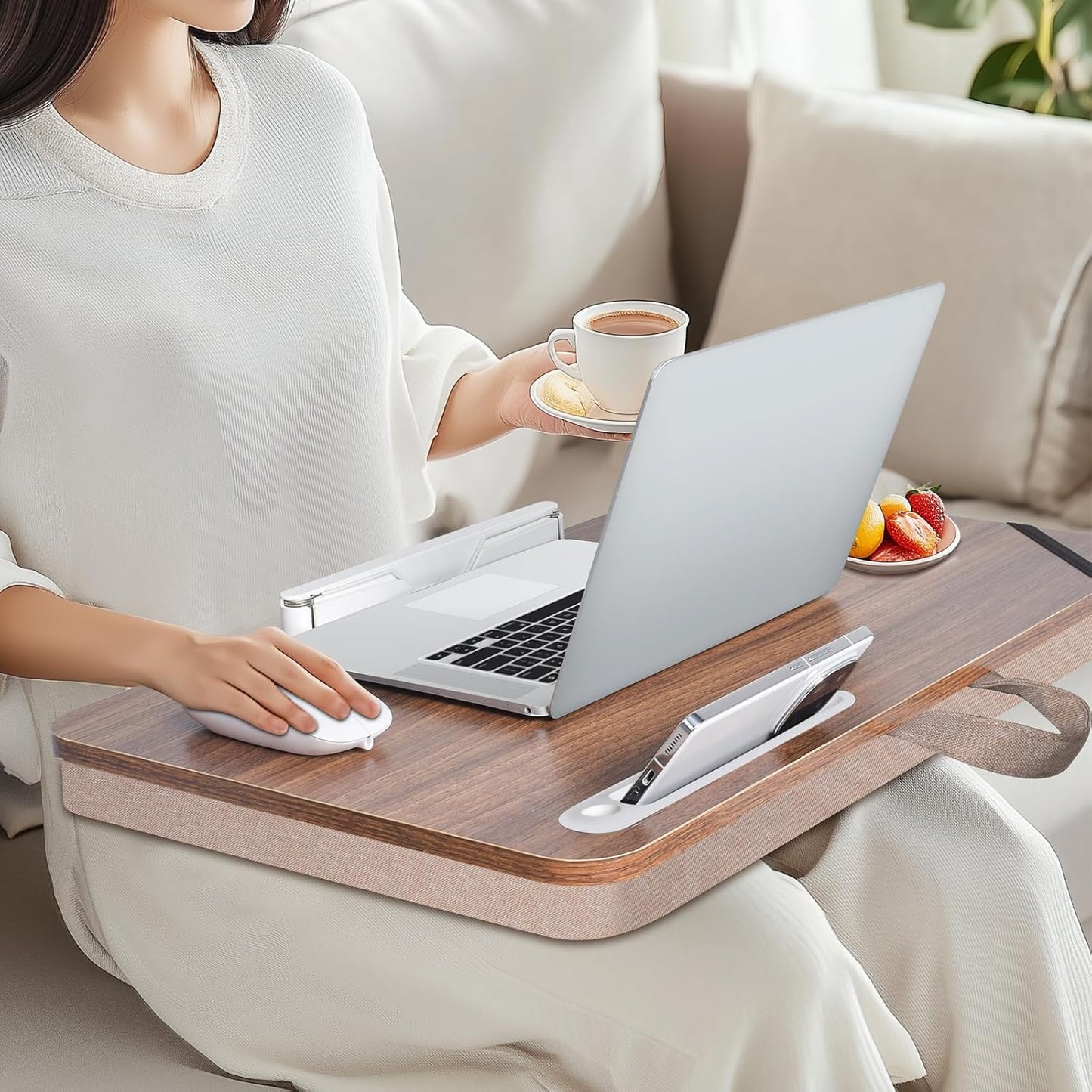 wishacc Lap Desk 24 inches Extra Large - Versatile and Comfortable for Work and Leisure