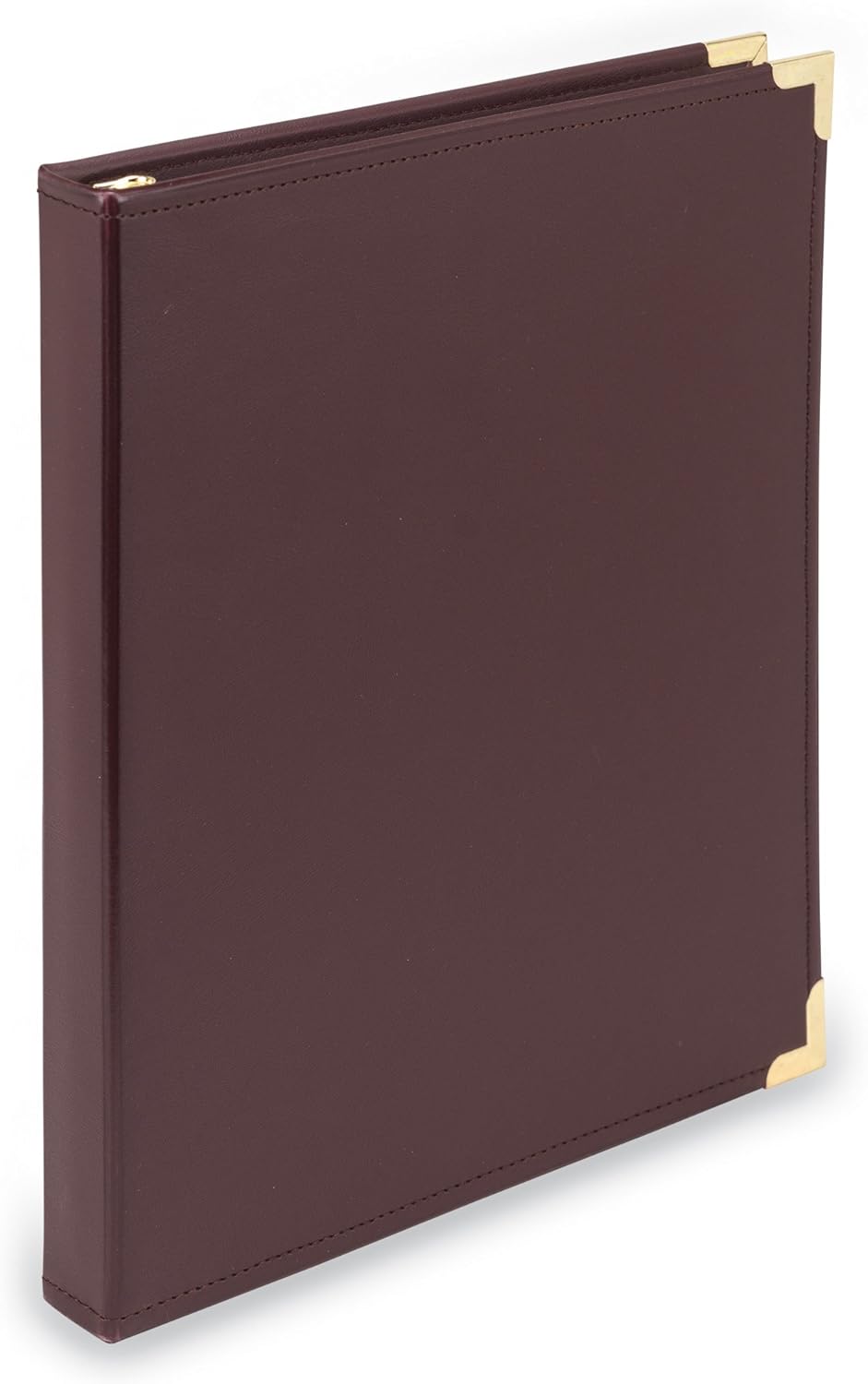 Samsill Classic Collection Leather 3 Ring Binder, Executive Presentation Portfolio, 0.5 Inch (Holds 100 Sheets), Brass Round Ring, Burgundy