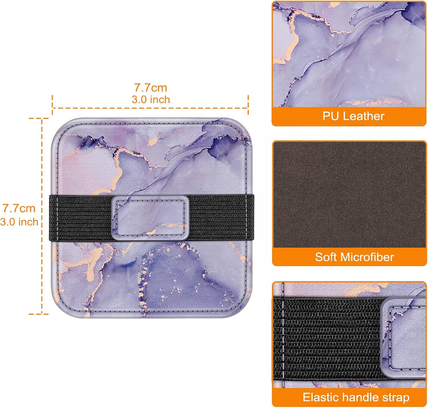 Fintie Screen Cleaning Pad, [4 Pack] Soft Cloth Wipes Screen Cleaner with Elastic Strap for iPad, iPhone, MacBook, Tablets, Laptop (Marble)