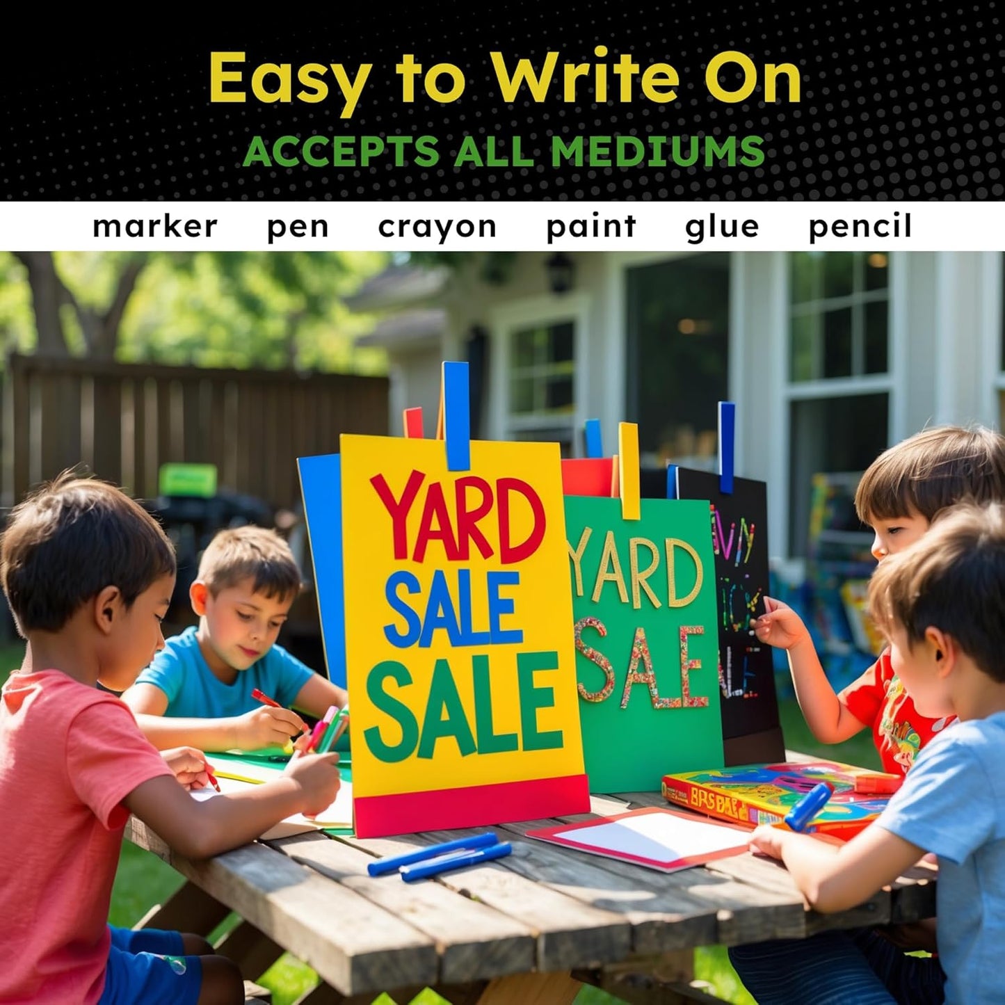 Hygloss Large Colored Poster Board 22x28 - 100 Assorted Standard Color Poster Boards Bulk Pack - Red, Yellow, Green, Blue, Black - 10 Pt. Thickness Poster Board Paper - Posterboard Multipack 22" x 28"