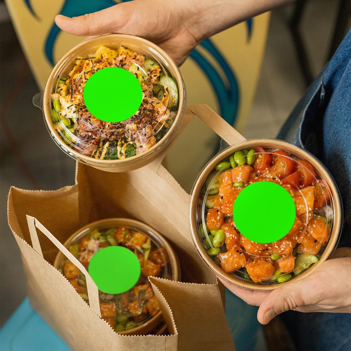 ChromaLabel 3 Inch Round Sticker Labels, High Visibility Permanent Sticky Dots Color Coding Label, Easy to Write On Color Coded Stickers - 500 Colored Labels per Roll - Matte Finish Fluorescent Green