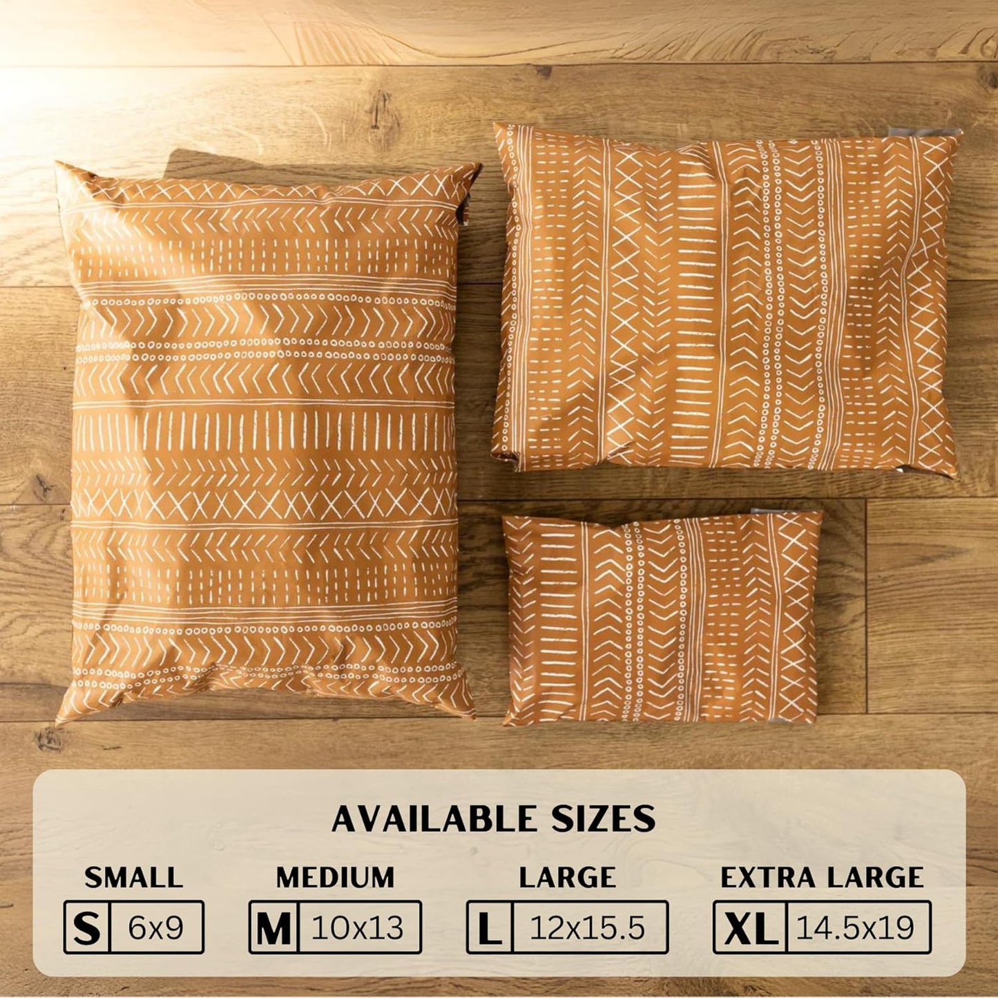 Poly Mailers 10x13 Inch 50 Pack Medium Shipping Bags Strong Thick Mailing Envelopes | Self Sealing Adhesive | Waterproof & Tear Resistant | Small Business Packaging for Clothing - Boho Brown