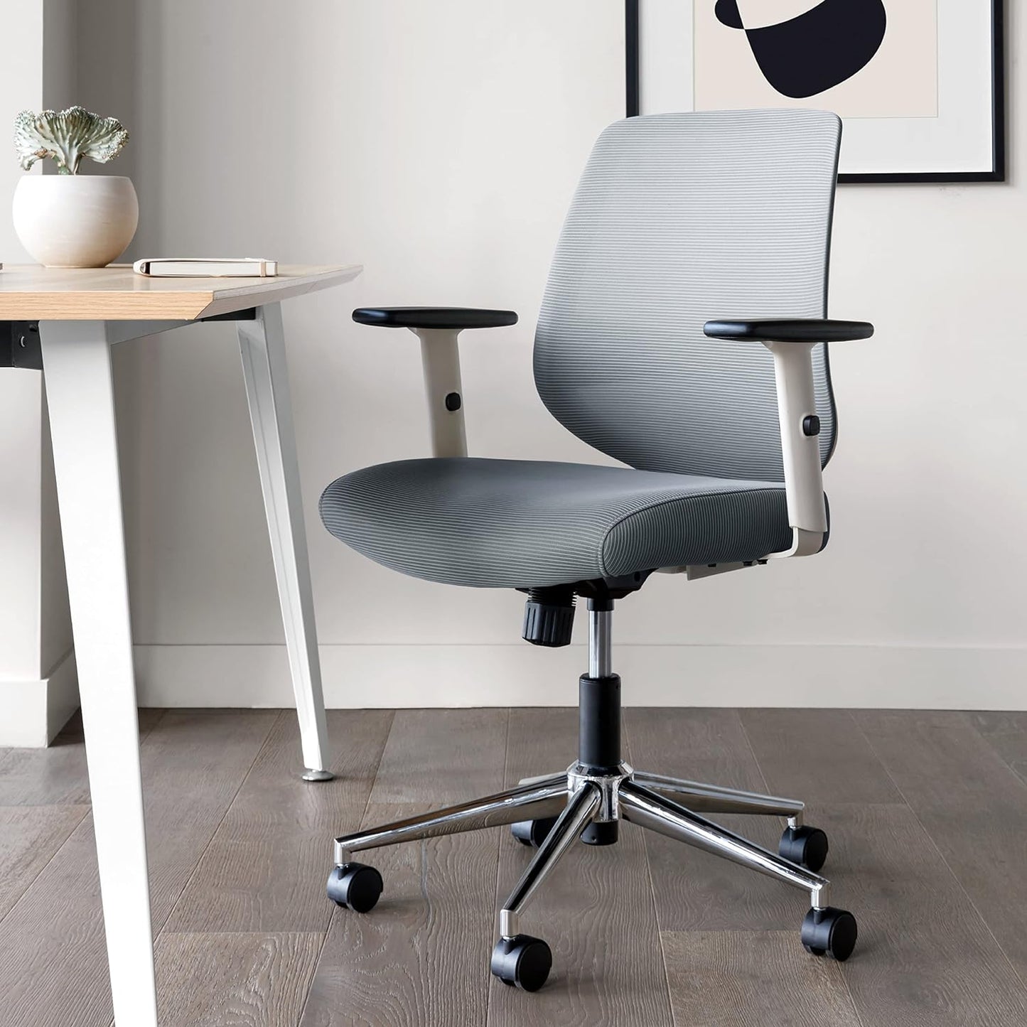 Branch Daily Chair - Computer Office Chair with Swivel, Lumbar Rest, and Adjustable Armrests - Sustainable, Stylish Mesh, & Adjustable Armrests - Comfortable Seating for Improved Posture - Slate