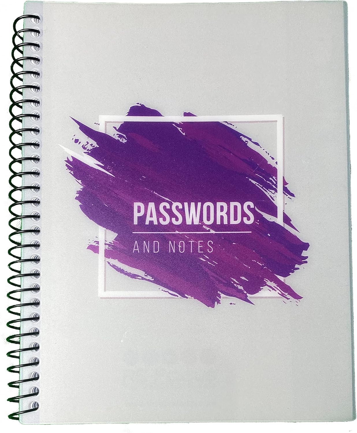 RE-FOCUS, Password Book Keeper, Small, Mini, Purple, Alphabetical Tabs, Spiral Bound, Removable Sheets, Journal Organizer, Includes Website, Address, Username, Password
