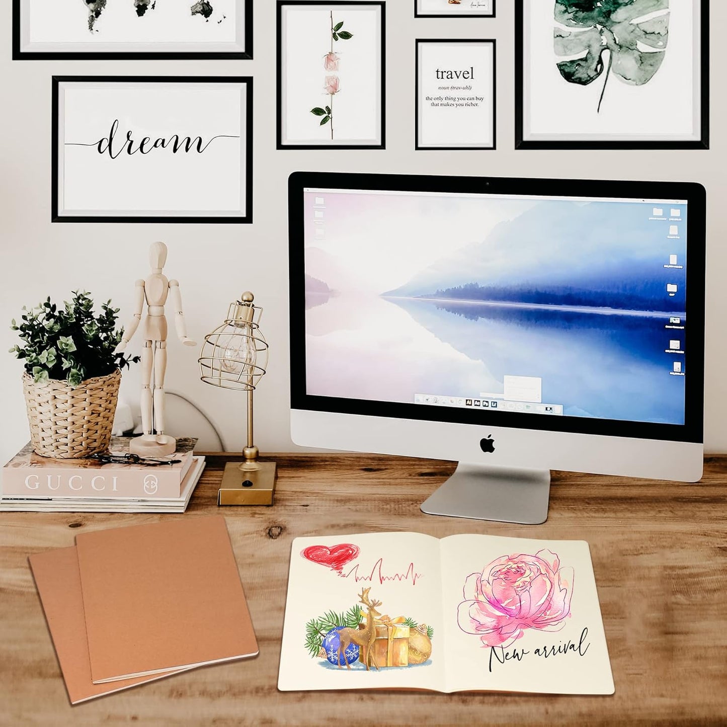 30 Pack Large B5 Blank Notebook & Journal Bulk, Kraft Cover, B5 Size, 7.6x10 inch, 60 Pages, Unlined Thick Paper, Composition Note Pad Sketchbook Set for Traveler Student Business Office