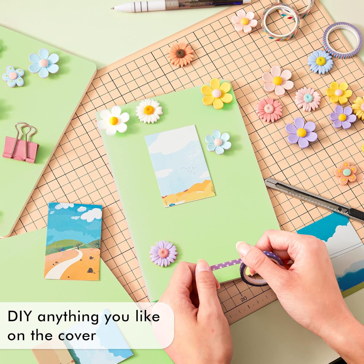 36 Pack Soft Cover Journal Bulk, Feela Lined Blank Travel Journal for Women Men Writing, Notebooks College Ruled for Work, Note Taking Notebook School Business Supplies, 8.2” x 5.5”, A5, Light Green