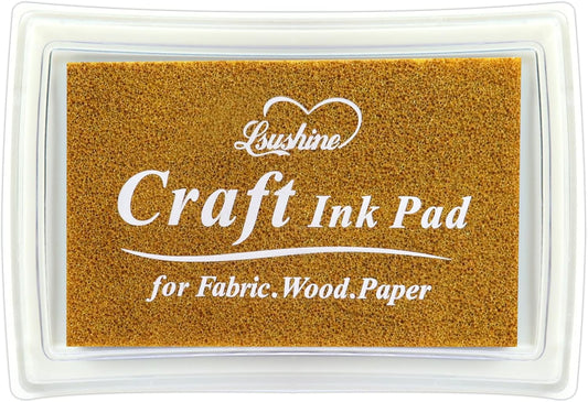 Craft Ink Pad for Rubber Stamps, Paper, Wooden, Fabric, Scrapbooking, Non-Toxic Finger Ink Pads for Kids (Gold)