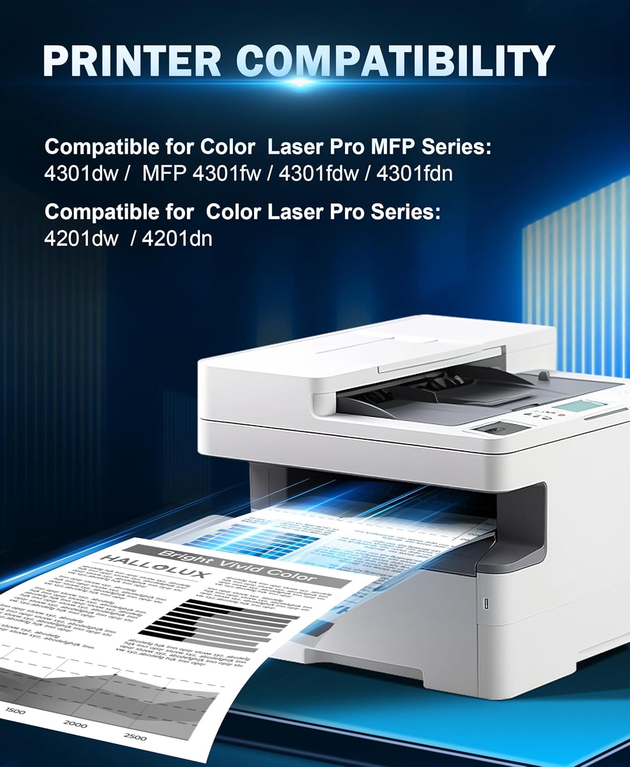 HALLOLUX for 210A Toner Cartridge Black 2 Pack (with Chip) Replacement for HP 210A Compatible with HP Color Laser MFP 4301fdw 4301fdn Pro 4201dw 4201dn Series Printer Toner (2-Black)