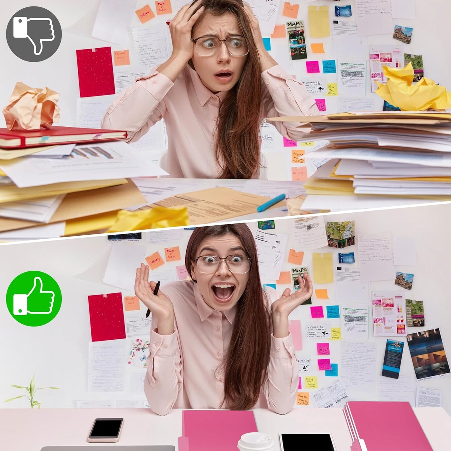 Two Tone Color File Folder 8.5 x 11 Inch,36 Packs Pink File Folders,1/3 Cut Tabs File Folder Letter Size,Manila File Folders for Office,School and Home,Organization