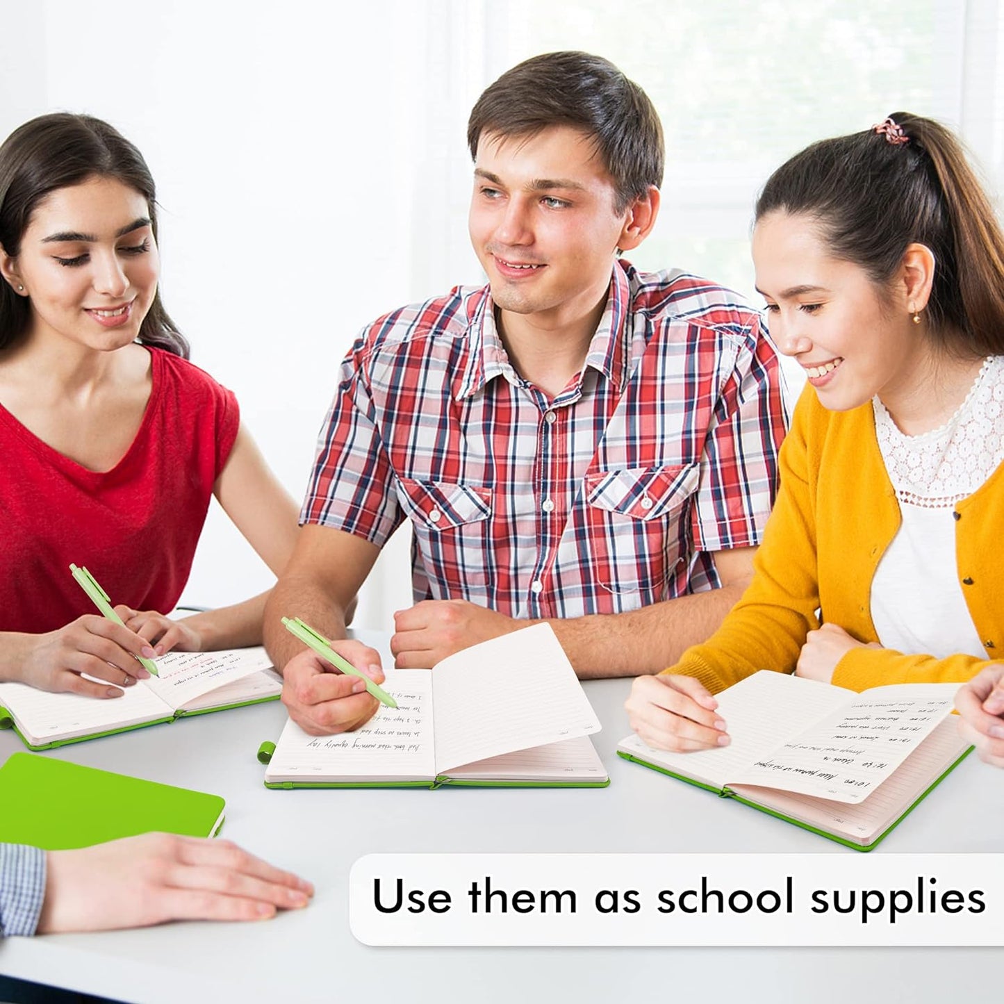 feela 24 Pack Journal Notebook Bulk for Work, Business Notebook Hardcover Lined Writing Journal with Pen Holder for Students Women Note Taking, with 24 Black Pens, 120 GSM, 5.1”x8.3”, A5, Solid Colors