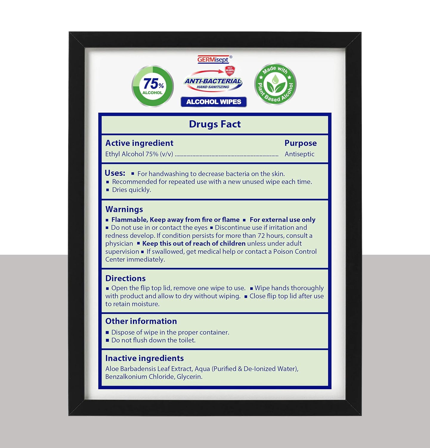 Germisept 75% Alcohol Advanced Hand Sanitizing Wipes | 50 Count per Pack x Pack of 3 = 150 Wipes