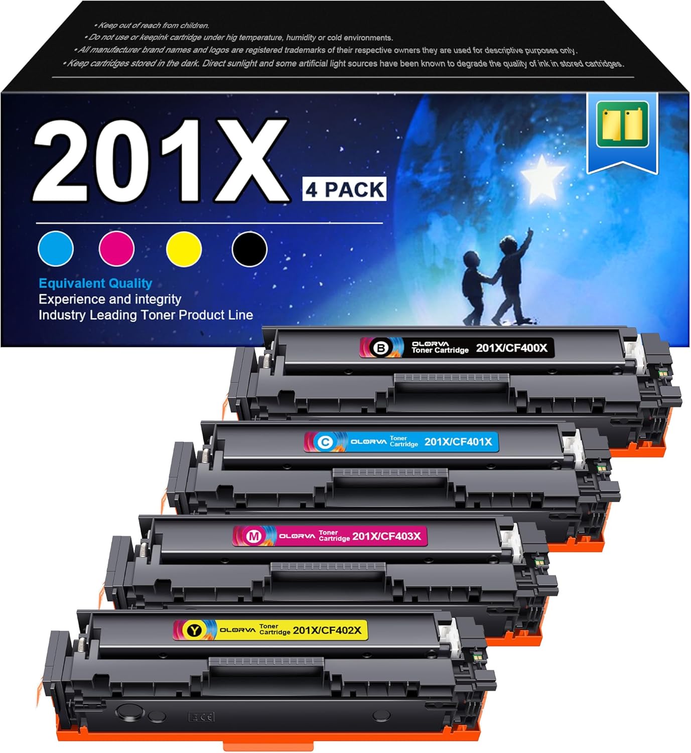201X Toner Cartridges 4 Pack Replcement for hp 201x 201x 4 Pack High Yeild Comaptible with HP Color Laserjet MFP M277dw M252dw M252n M277 M277n M277c6 Printer CF400A CF401A CF402A CF403A