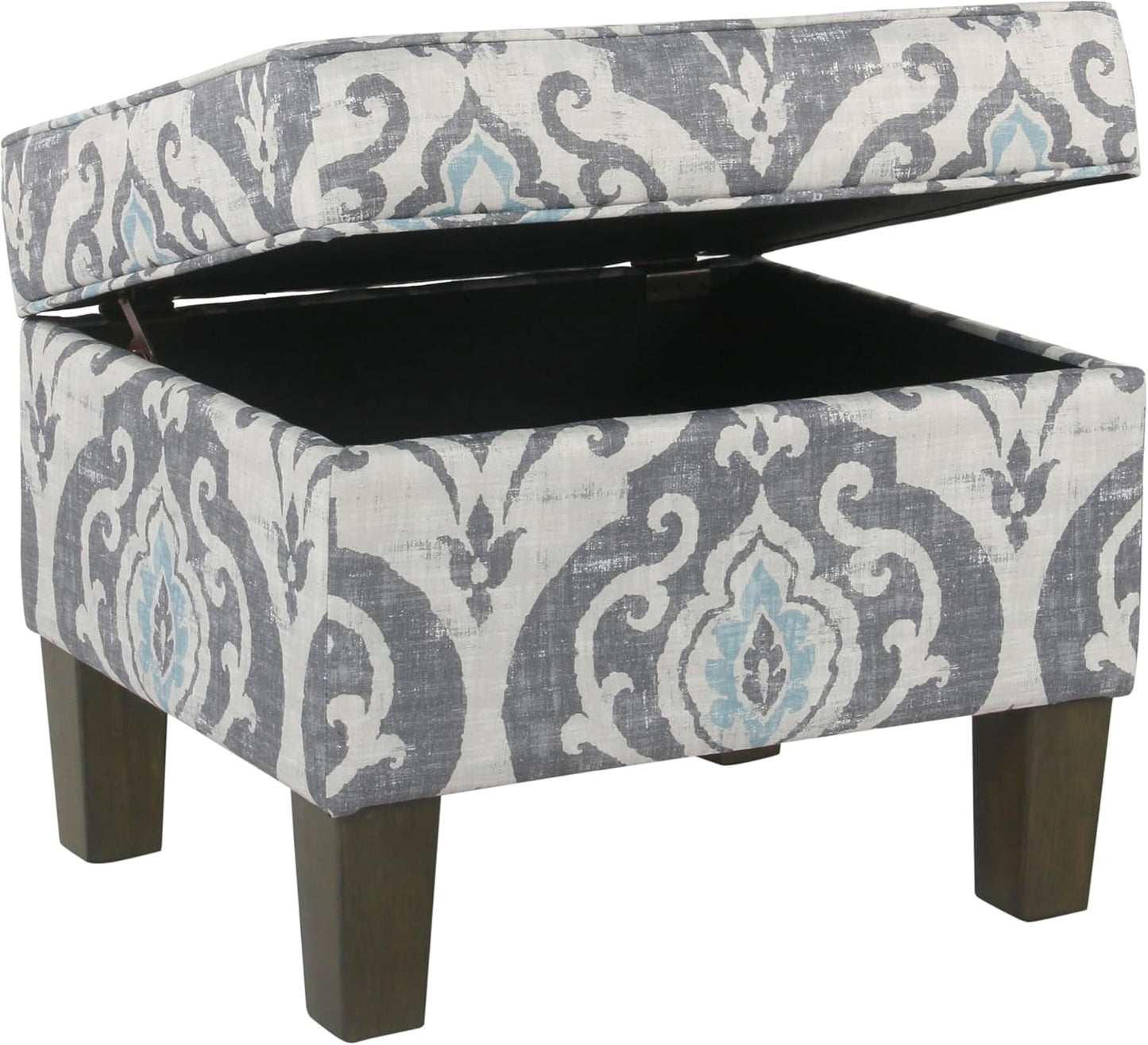 Home Decor | Dinah Collection Modern Storage Ottoman | Ottoman with Storage for Living Room & Bedroom(Blue Slate)
