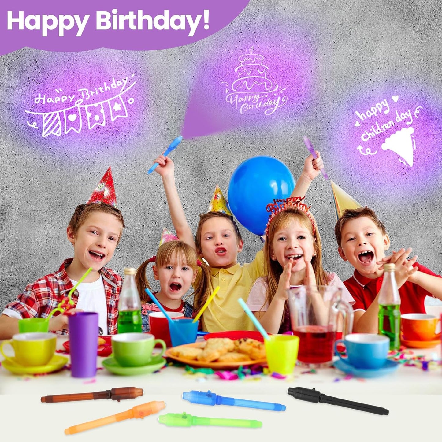 Invisible Ink Pens with UV Light, 36 Pcs Spy Pens for Kids, Party Favors Toy for Girls Boys, Classroom Prizes Magic Markers for Students, Writing Secret Messages for Birthday Halloween Christmas Party