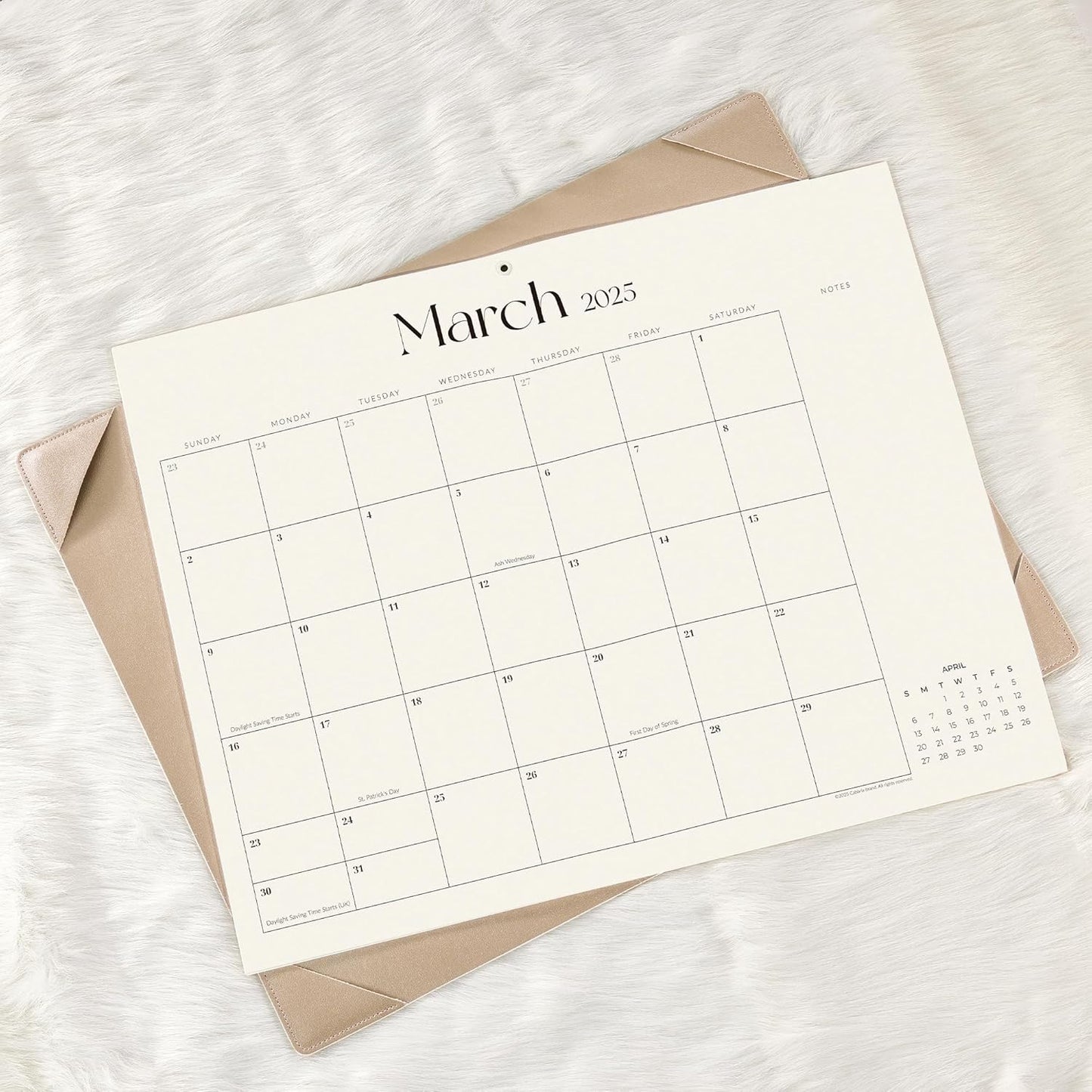 Simplified Desk Calendar 2025-2026 with Desktop Mat, Cabbrix Large Desk Pad Calendar 21" x 16-1/2" Runs From July 2025 to December 2026, Desk Blotter Calendar for Home School and Office (Apricot)