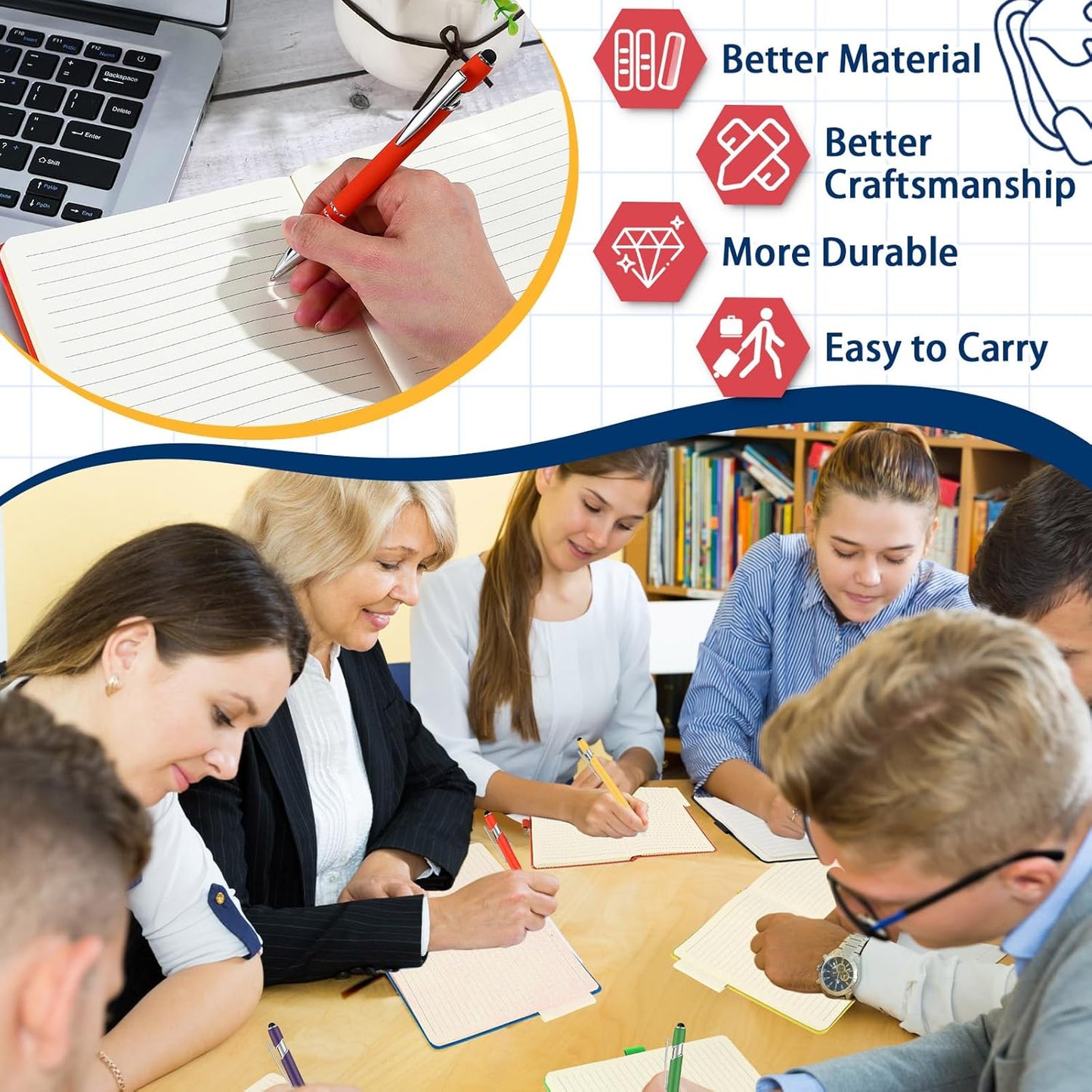 24 Sets Journal Notebook Bulk A5 Hardcover Notebook Classic Journal Set with Pen Holder with Pens for School Business Work Travel Writing (Multicolor)