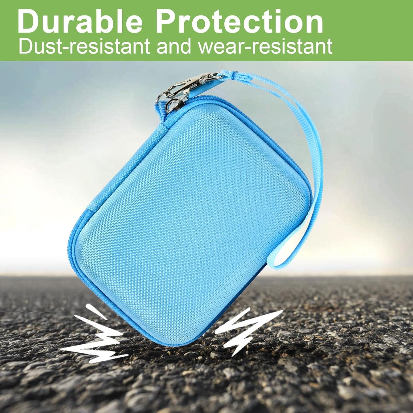 Digital Camera Case Compatible with VAHOIALD FHD 1080P/ for CAMKORY Digital Point and Shoot/for KODAK PIXPRO FZ45-BK 16MP Vlogging/for IWEUKJLO/for Nsoela, Holder for SD Card More- Blue (Box Only)