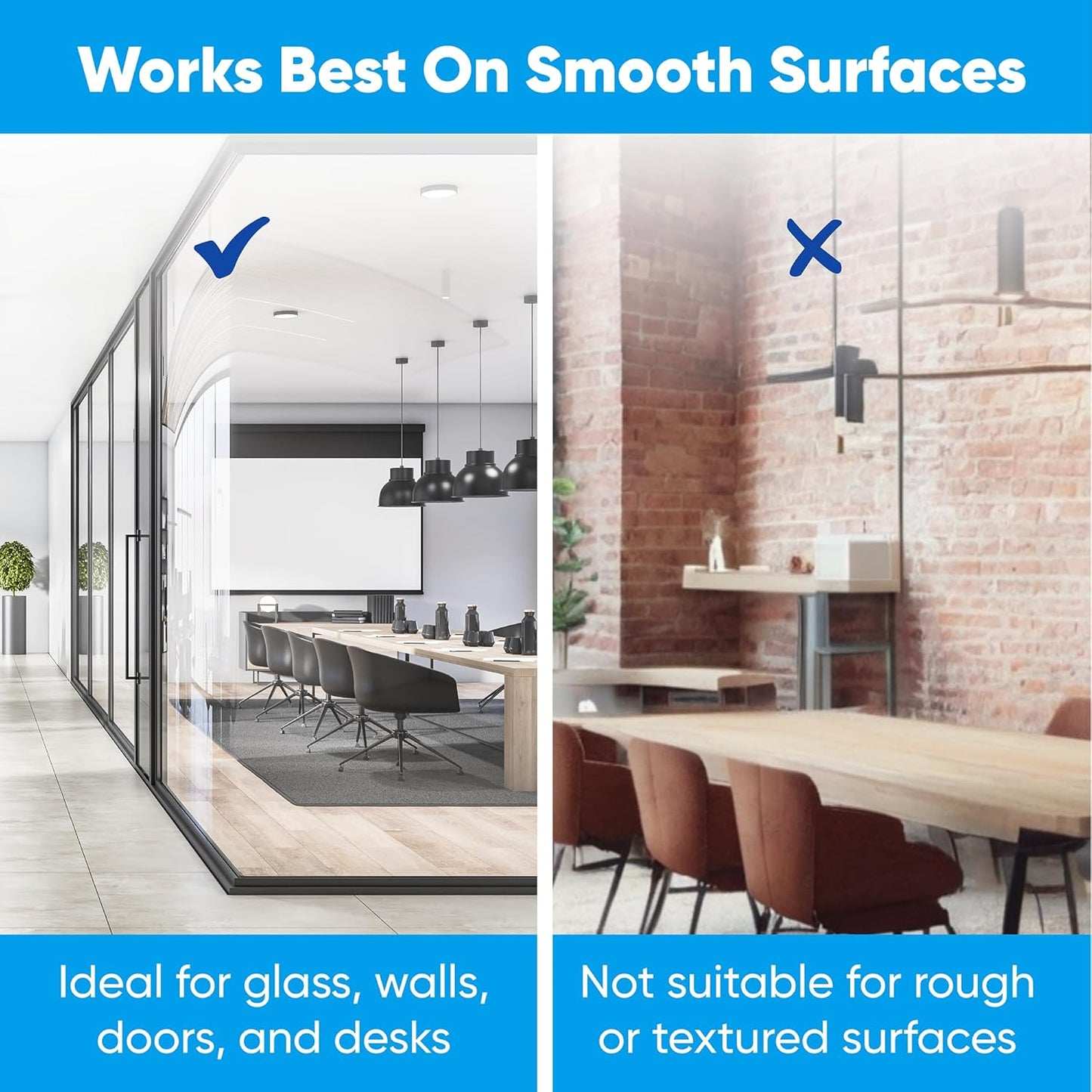 Dry Erase Sticker for Wall, 80" x 18" No Ghosting Peel and Stick White Board Roll, Stain-Proof Self-Adhesive Whiteboard Paper for Home, Office, Classroom