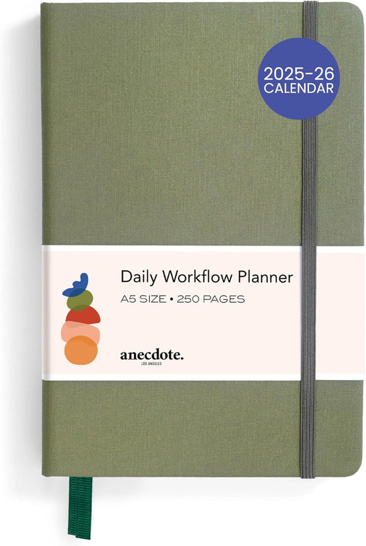 Anecdote 2025-2026 Planner: A Monthly, Weekly & Daily Planner 2025-2026 for Planning Your Success - A5 Size Hardcover Start Anytime and Achieve your Goals - Olive Green