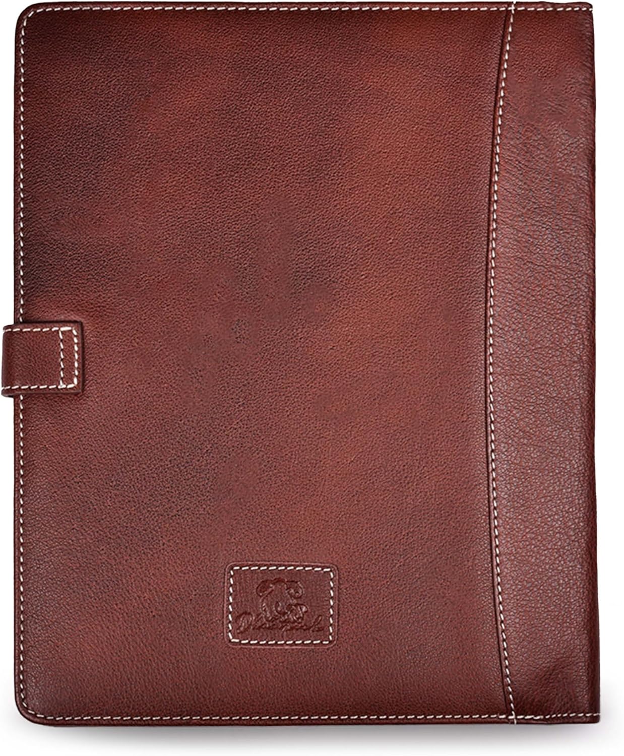 Genuine Leather Portfolio – Red Brown Professional Organizer & Resume Folder, Antique Leather Business Document Padfolio with Writing Pad, Ideal Gift for Men & Women