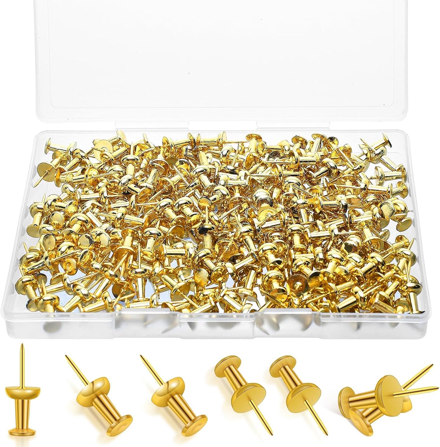 220 Count Gold Push Pins, Standard Plastic Head Steel Point Gold Thumb Tacks Decorative Push Pins for Cork Board Wall Hanging