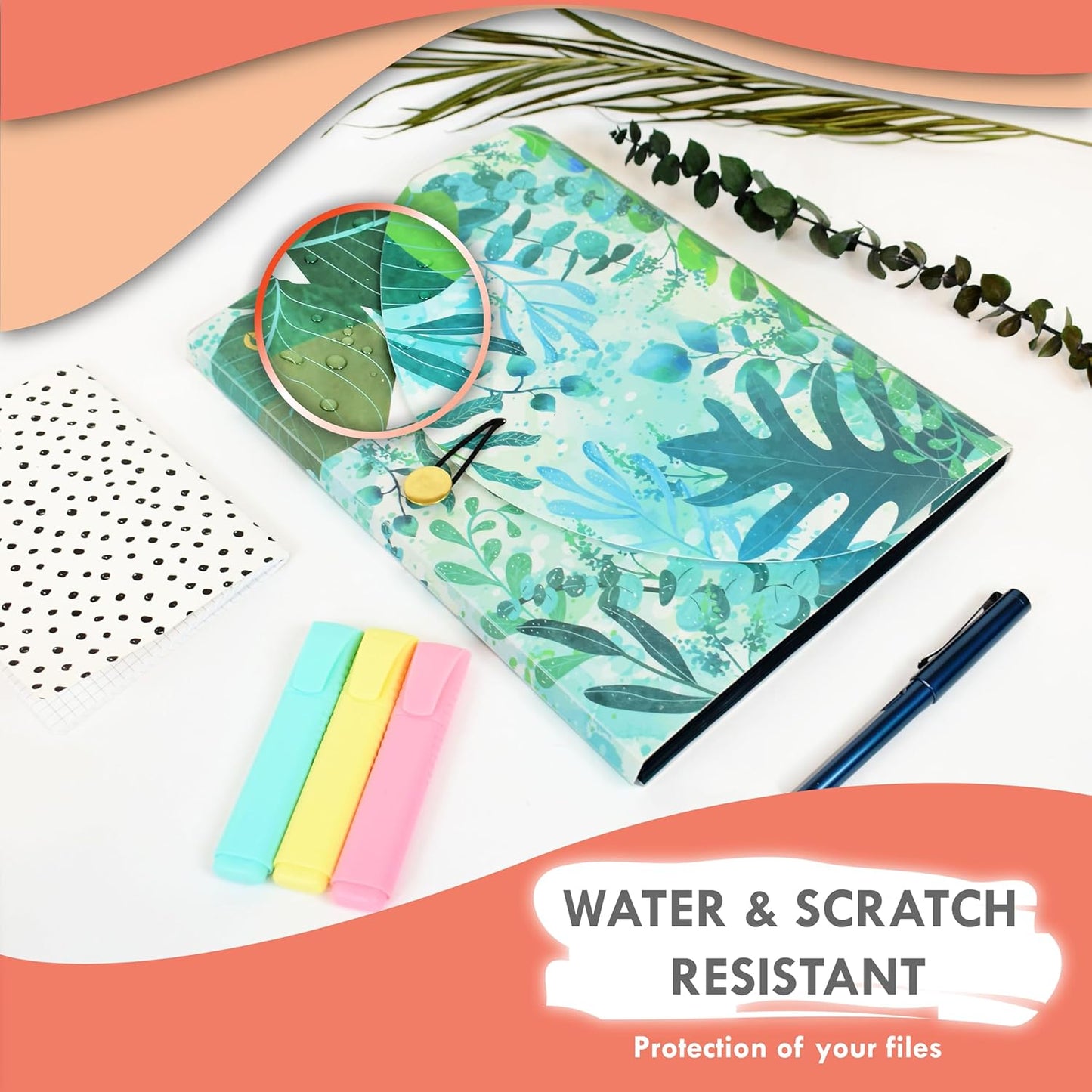 CNK File Folders Organizer with 13 Pockets Accordion Expanding Folder Documents Receipt Document Paper Pocket Filing Accordian Important expandable holder files alphabetical Labels Letter