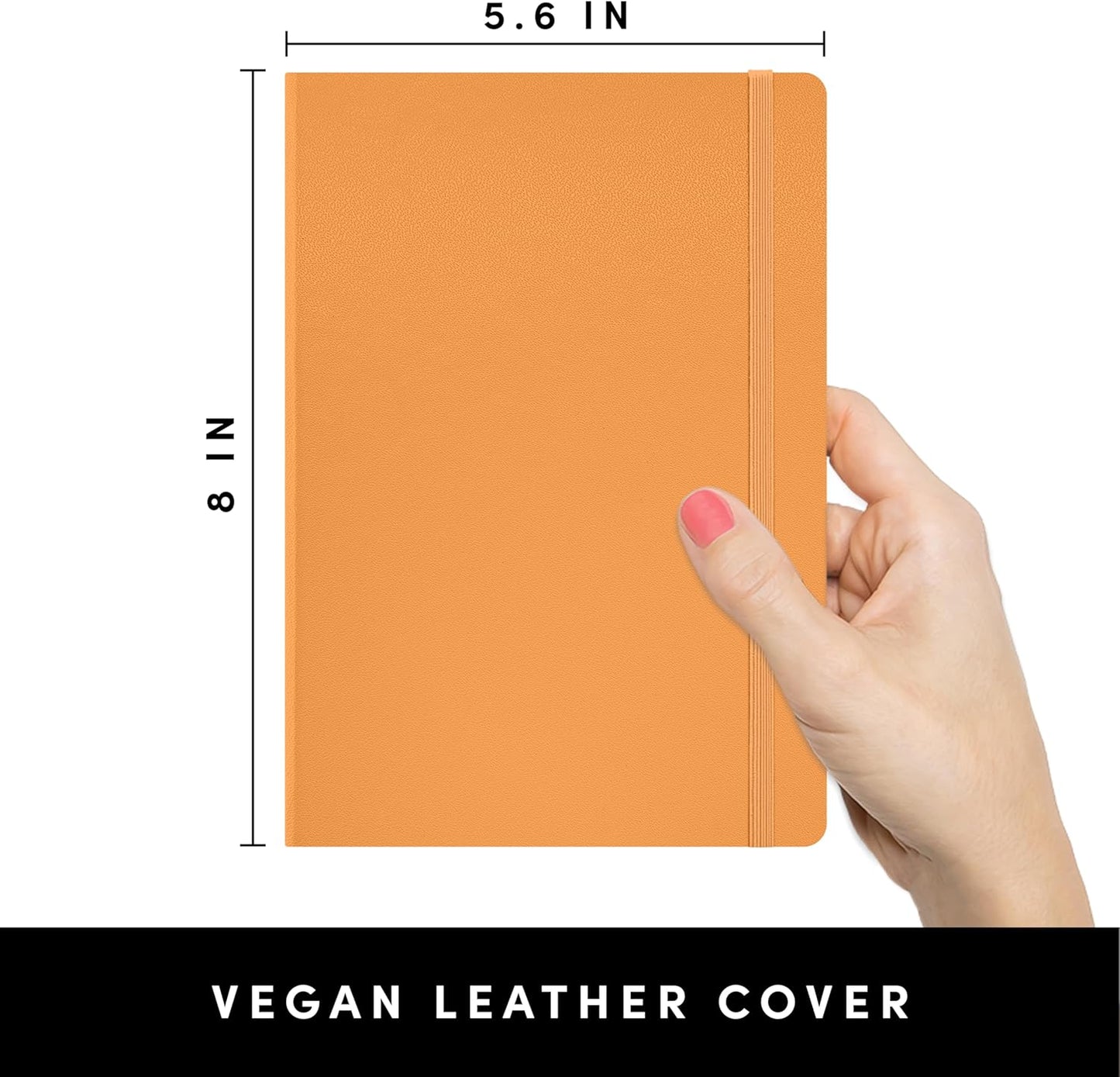 PAPERAGE Dotted Journal Notebook, (Marigold), 160 Pages, Medium 5.6 in x 8 in - 100 GSM Thick Paper – Hardcover Journaling Notebook for Work, School & Bullet Journaling