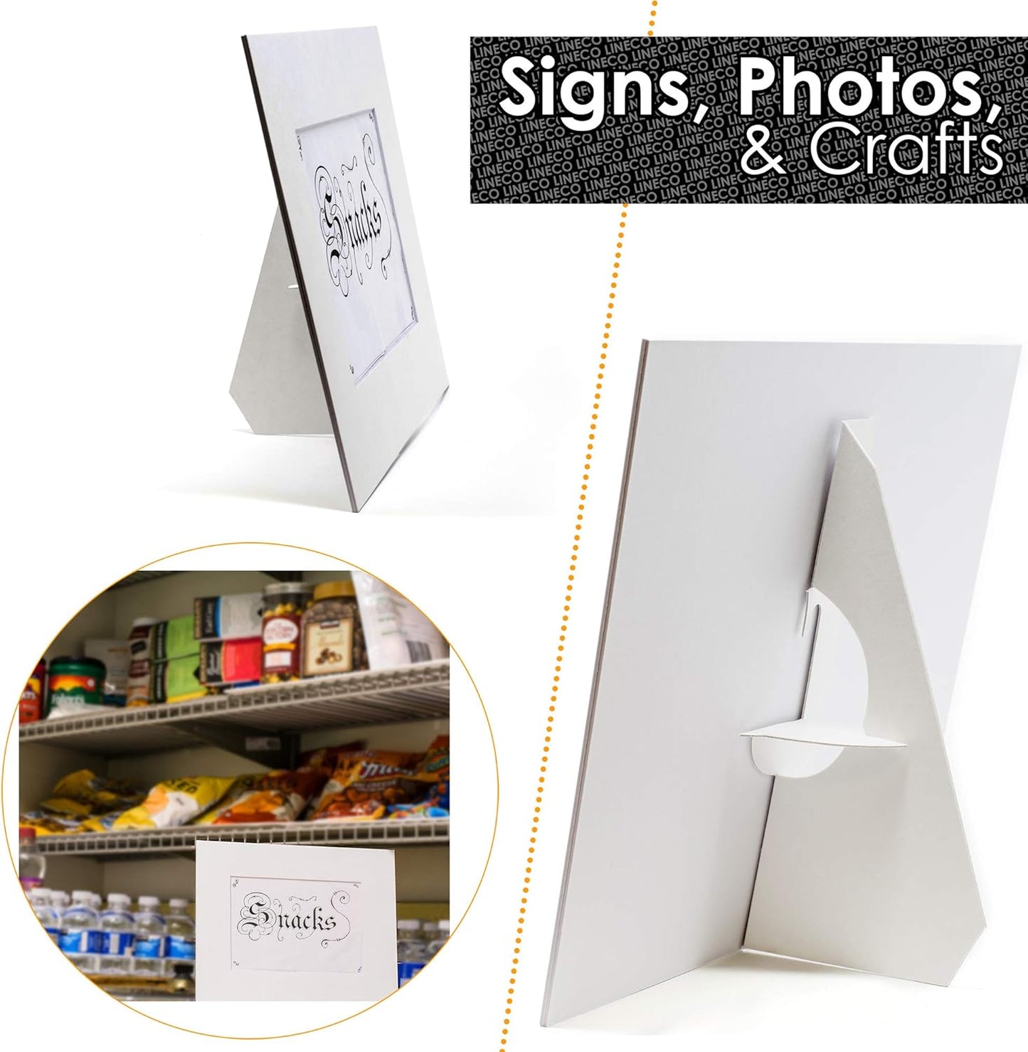 Golden State Art, 7 Inch Self Stick Easel Back, Cardboard Stand, Single Wing, Archival Quality, Display Posters Pictures Brochures, Easy and Fast Application (Pack of 50) White, Made in USA