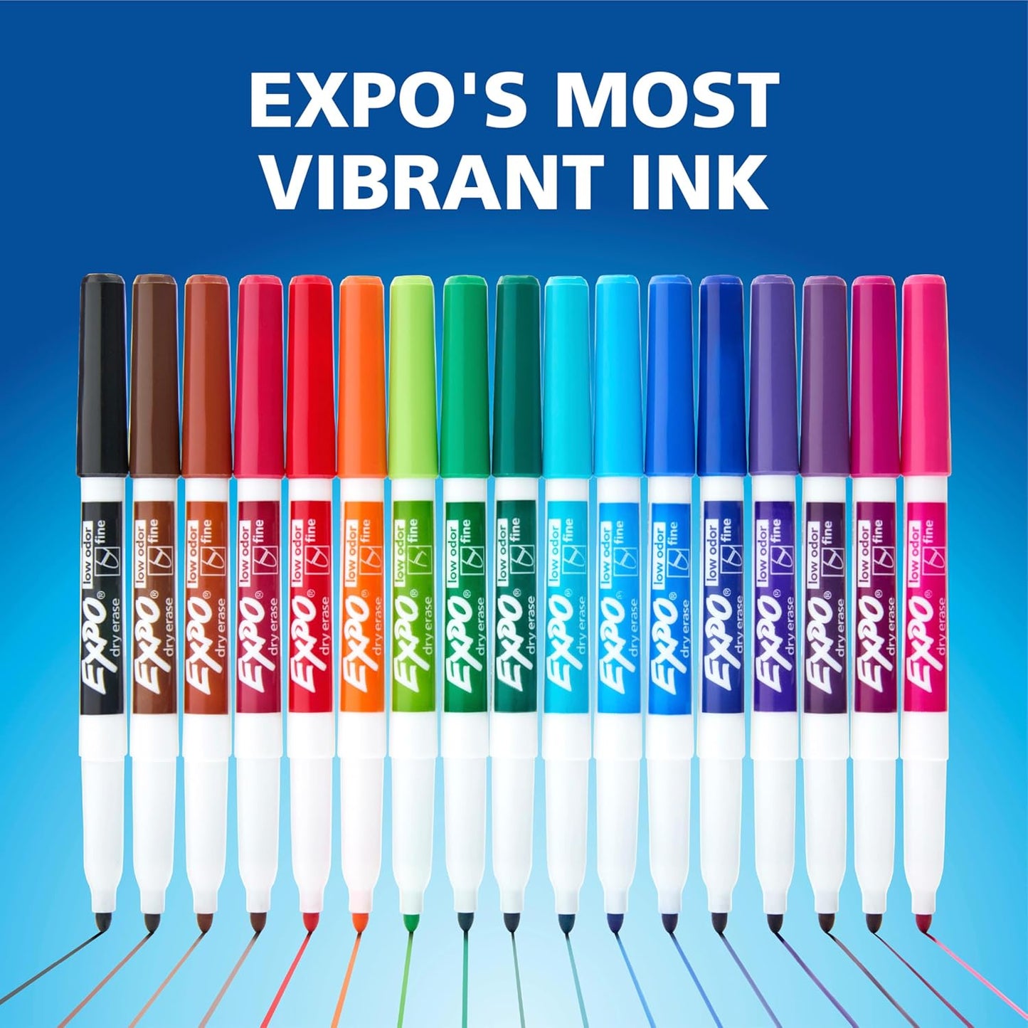 EXPO Dry Erase Markers Whiteboard Markers with Low Odor Ink Fine Tip Assorted Vibrant Colors 21 Count