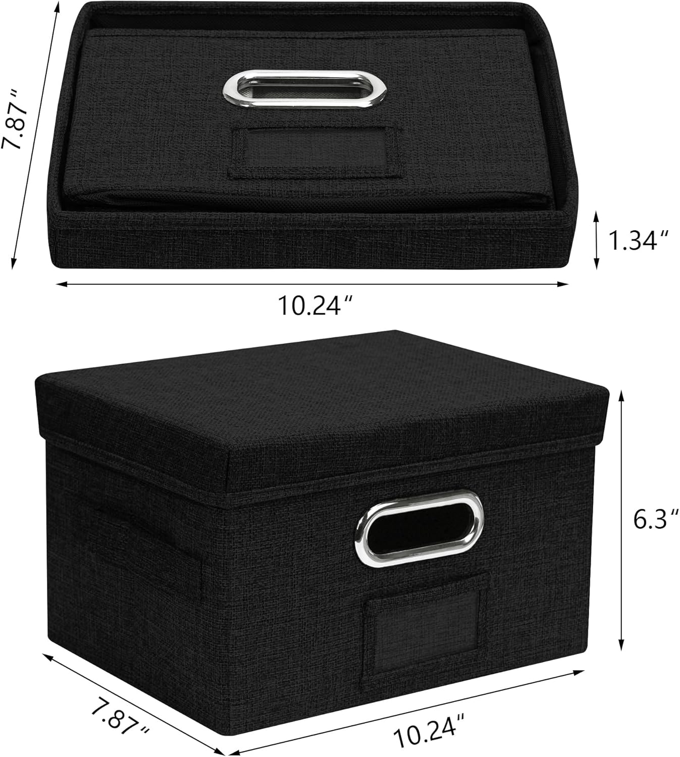 Greeting Card Organizer and Storage Box with 40 Pcs Adjustable Dividers, Storing Cards with 168 Pcs Labels Perfect for Storing Greeting Cards, Envelopes, Photos 2 Pack Black