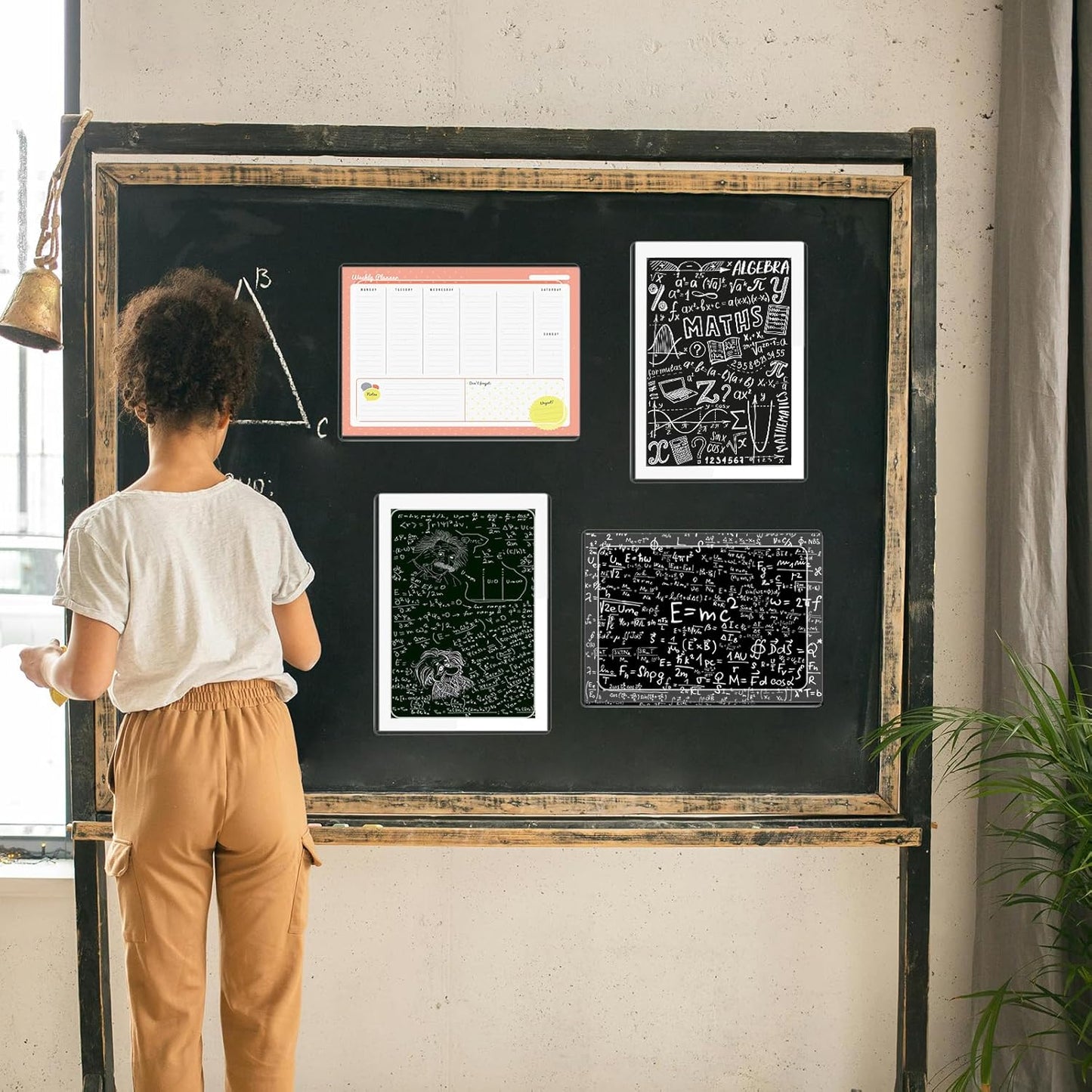 10 Pack Magnetic Sign Holder 8.5x11 Plastic, Writability Clear Sign Holders with Magnet Strips and Adhesive Strips for Office Retail Store Wall Display, Warehouse/Lift Document Display