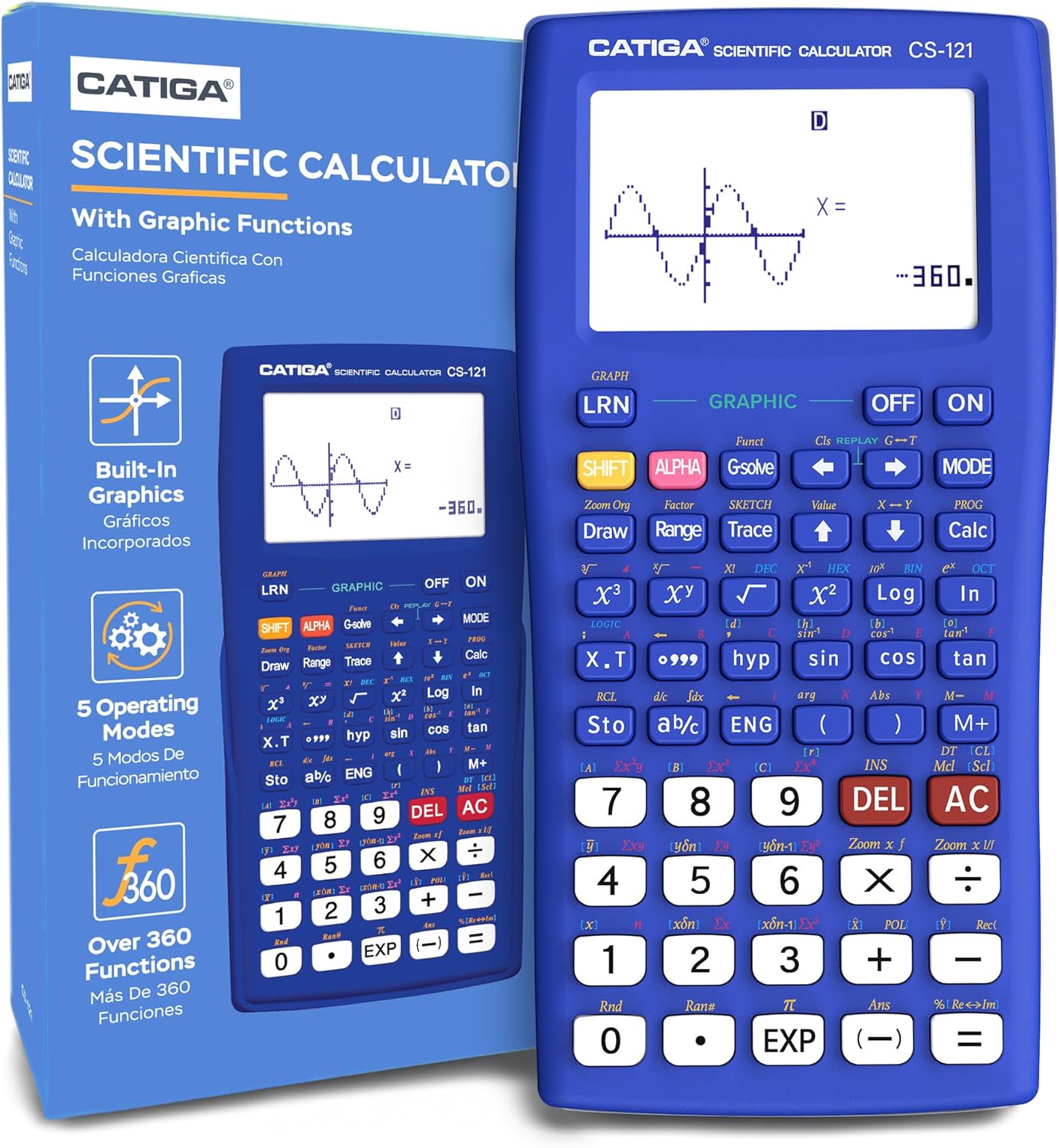 Scientific Calculator with Graphic Functions - Multiple Modes with Intuitive Interface - Perfect for Beginner and Advanced Courses, High School or College