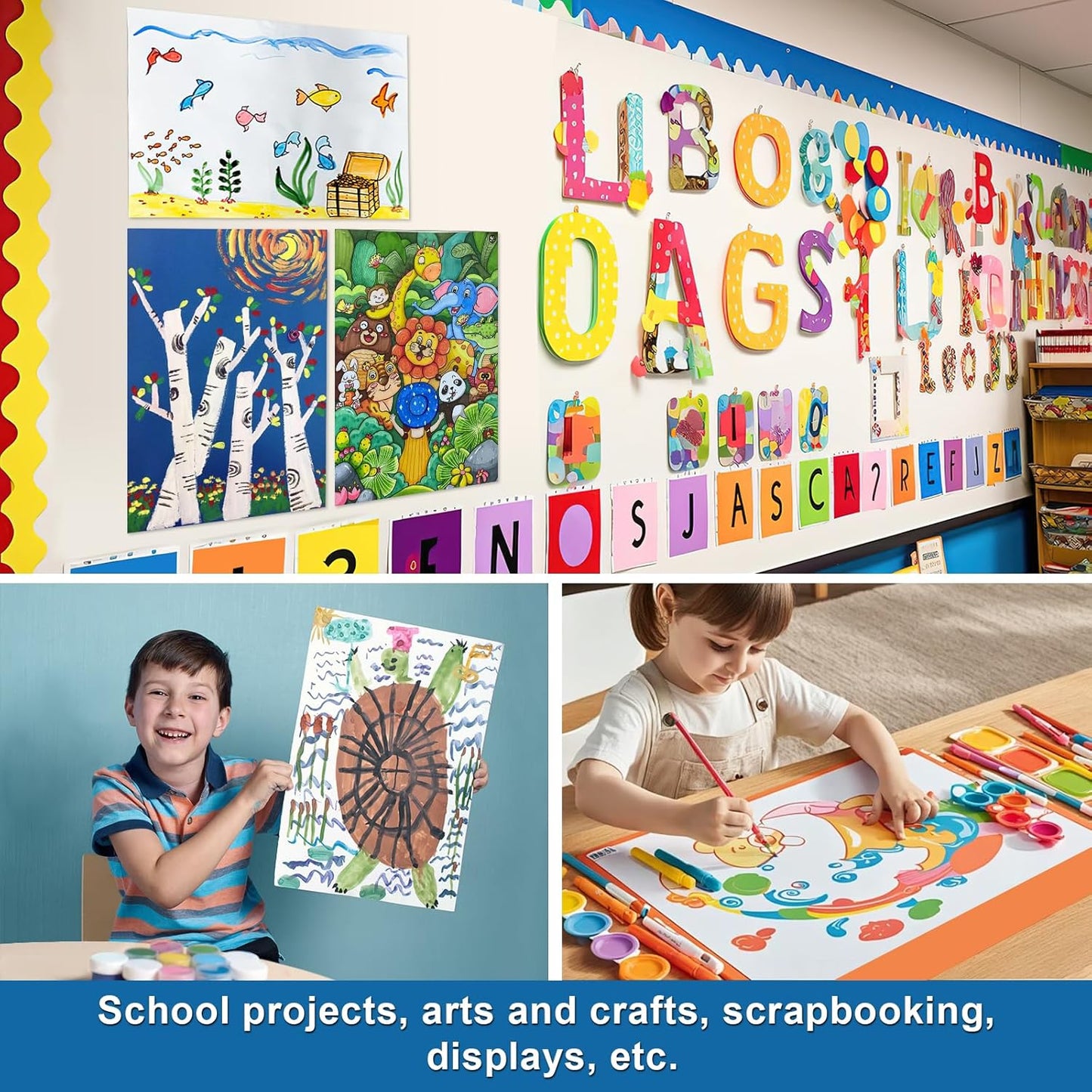 10 Pcs 12" x 18" Poster Board White Poster Board Paper Bulk 250 GSM Thickness Vision Boards Smart PosterBoard for Drawing School Arts Craft Projects Presentations Scrapbooking Blank Graphic Display