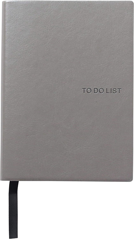 Daily to Do Checklist Notebook, Task Management, Organizer Planner, Hardcover, Ribbon Bookmark, 5.8 x 8.3”, A5 size, 110 Sheets (Grey)