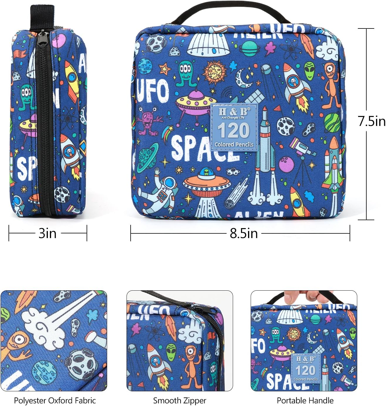 H & B 120 Colored Pencils Kit with Coloring Book, Eraser and Sharpener, Oil Based Soft Core Coloring Pencils Kit with Zipper for Drawing, Gift for Artists, Adults, Teens