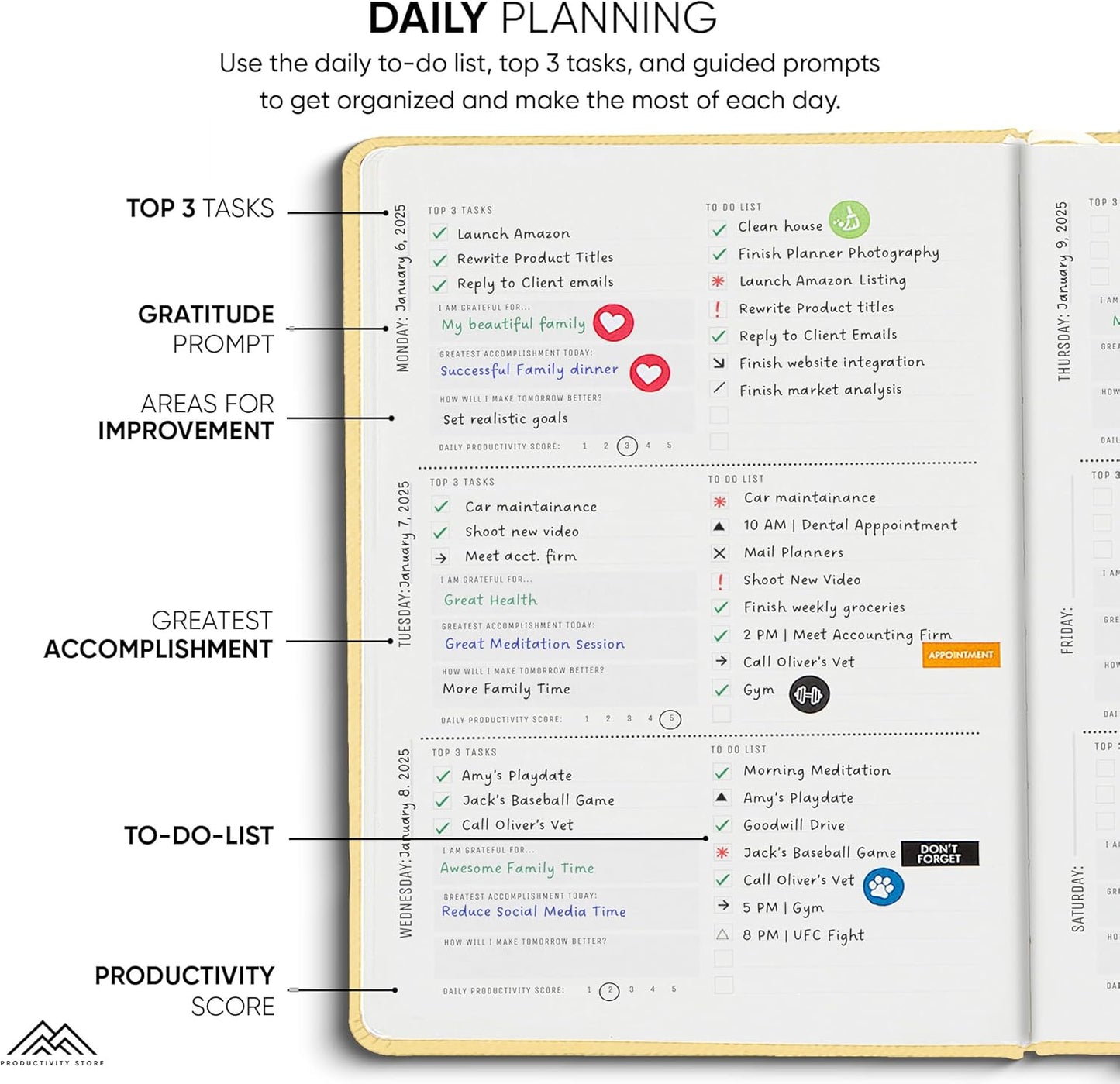 Undated, 2025 Planner, 5.8” x 8.3” - The #1 Productivity Planner to Achieve Your 2025 Goals - Planner 2025-2026 by PRODUCTIVITY STORE (A5, CREAM)