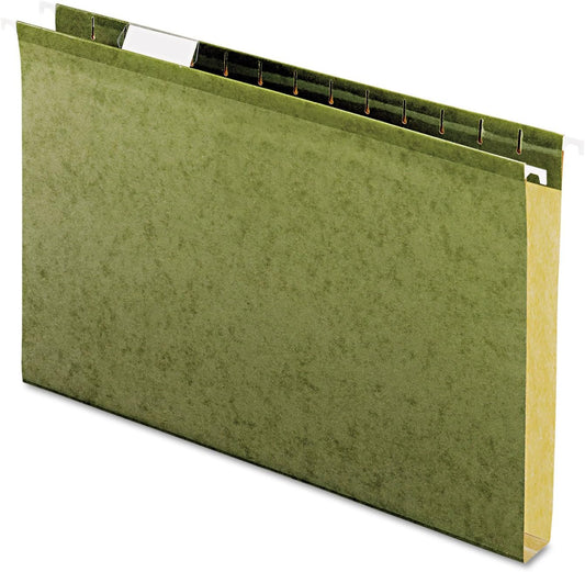 Pendaflex 04153X1 Reinforced 1" Extra Capacity Hanging Folders, Legal, Standard Green, Box of 25 (4153X1)