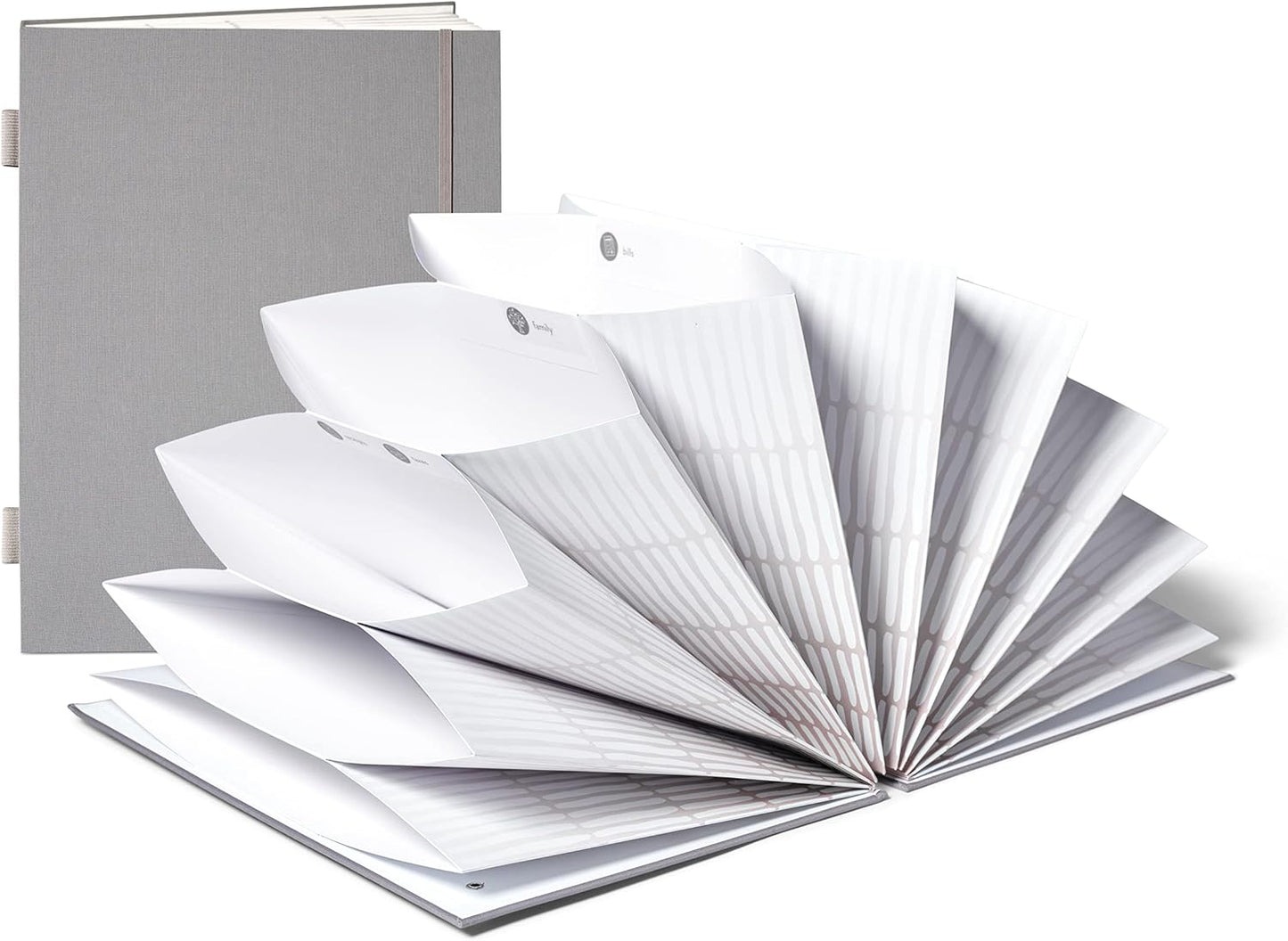 Savor | 2025 Edition Luxe Accordion Fan Folio™ | Fabric Bound Acid-Free Document Organizer with Labels | Ideal for Important Records, Graduation Gift, Home Paper Organization and Archive