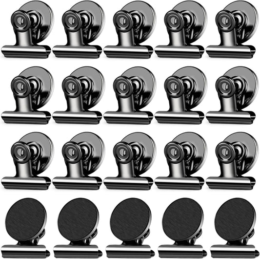 20 Pack Magnetic Clips, Fridge Magnets Refrigerator Magnets, Black Magnet Clips for Whiteboard, Clip Magnets for Photo Displays, Home, Office, Classroom